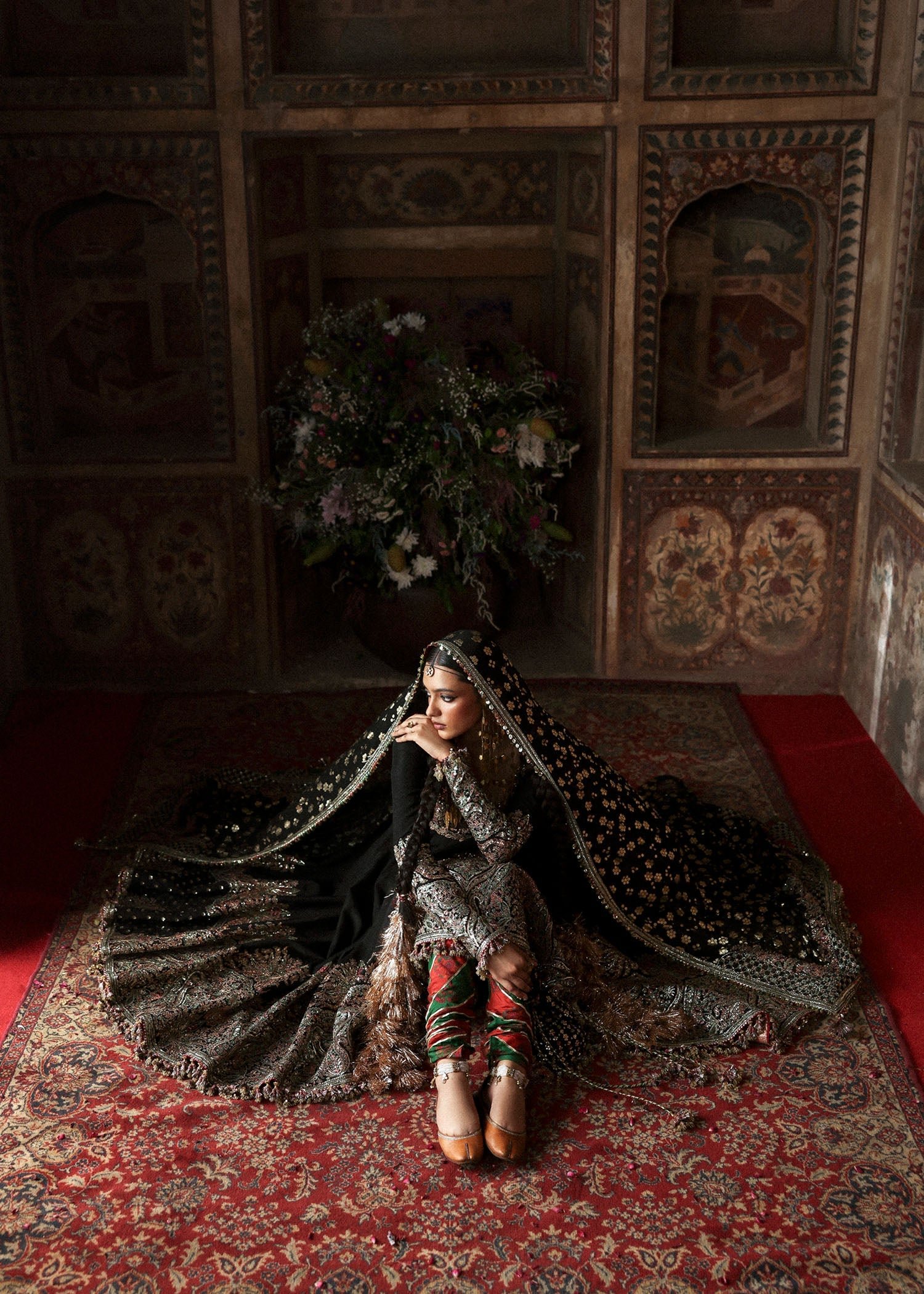 Hussain Rehar Embroidered Chiffon Party Wear Suit - Matching Bottom & Trouser Fabric Details | IQNAZ
