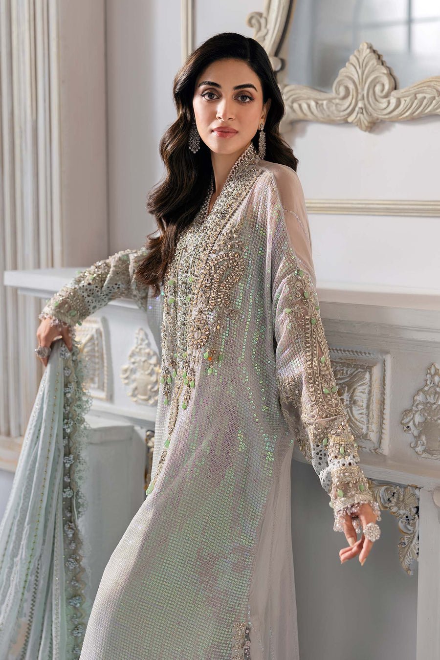 Maria B BD-3005 Embroidered Chiffon Party Wear Suit – Photoshoot Angle 16 Maria B BD-3005 Embroidered Chiffon Party Wear Suit - Designer Photoshoot Gallery Angle 16 | IQNAZ Couture