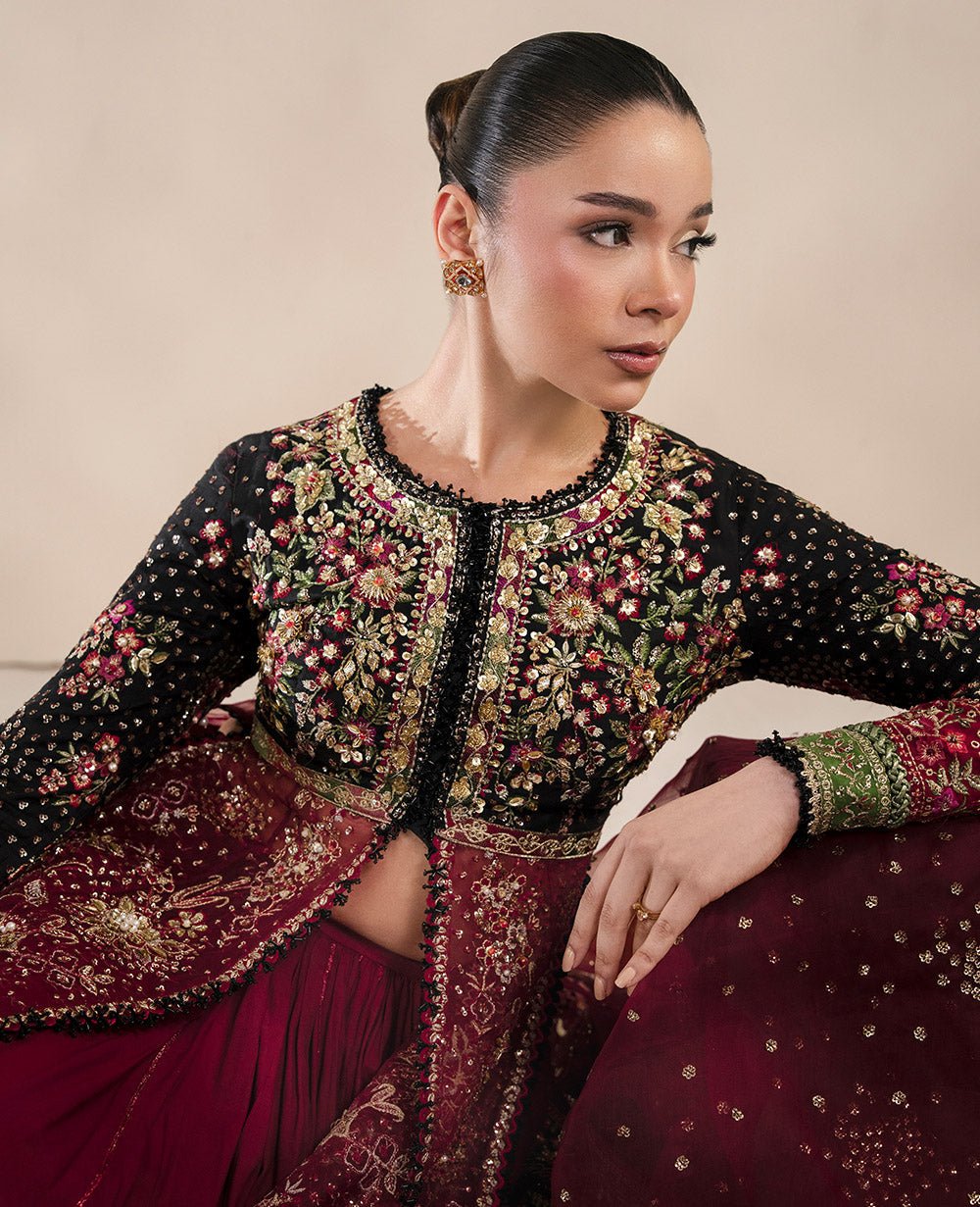 Republic Womens Wear Lucienne Embroidered Organza Party Wear Suit - Designer Photoshoot Gallery Angle 6 | IQNAZ Couture