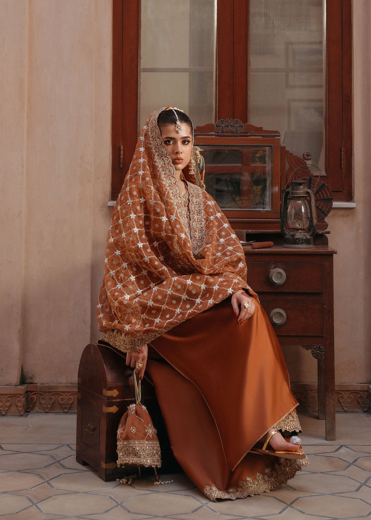 Kanwal Malik Zulekha Hand Embellished Organza Party Wear Suit - Matching Bottom & Trouser Fabric Details | IQNAZ