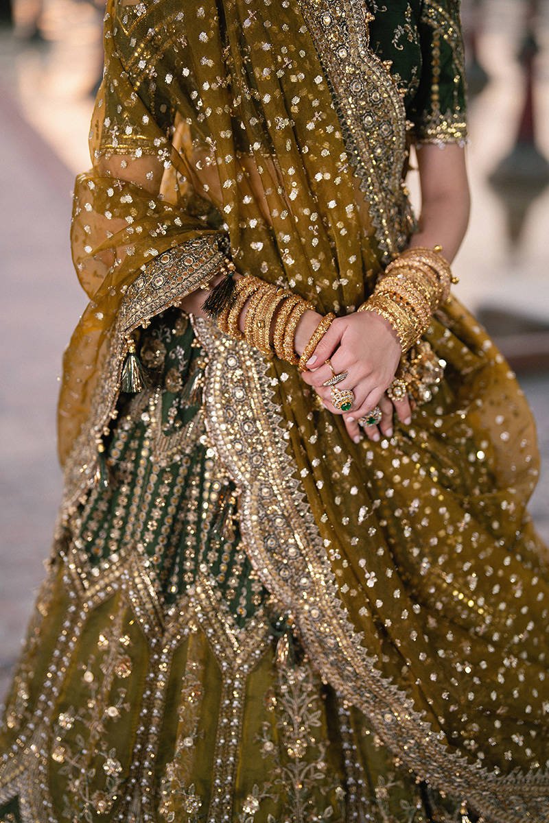 Mohsin Naveed Ranjha Afsana Hand Embellished Silk Party Wear Suit - Designer Photoshoot Gallery Angle 9 | IQNAZ Couture