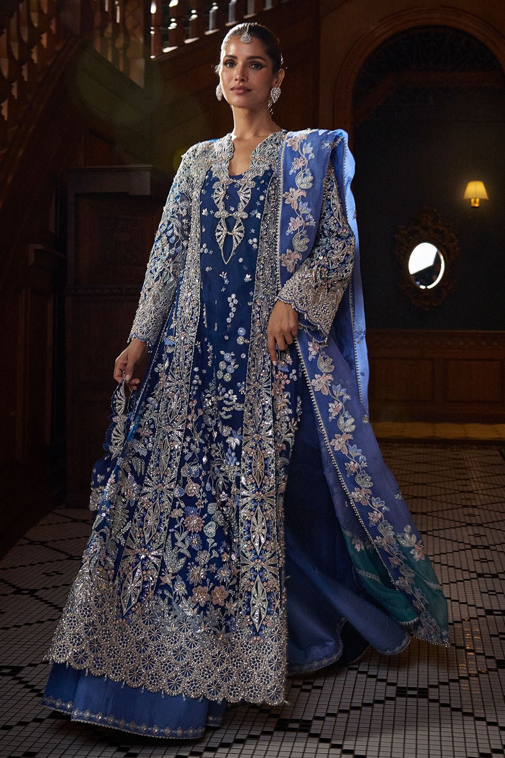 Soraya Elise Embroidered Silk Party Wear Suit - Embroidered Back & Daman Silhouette Detailing | IQNAZ