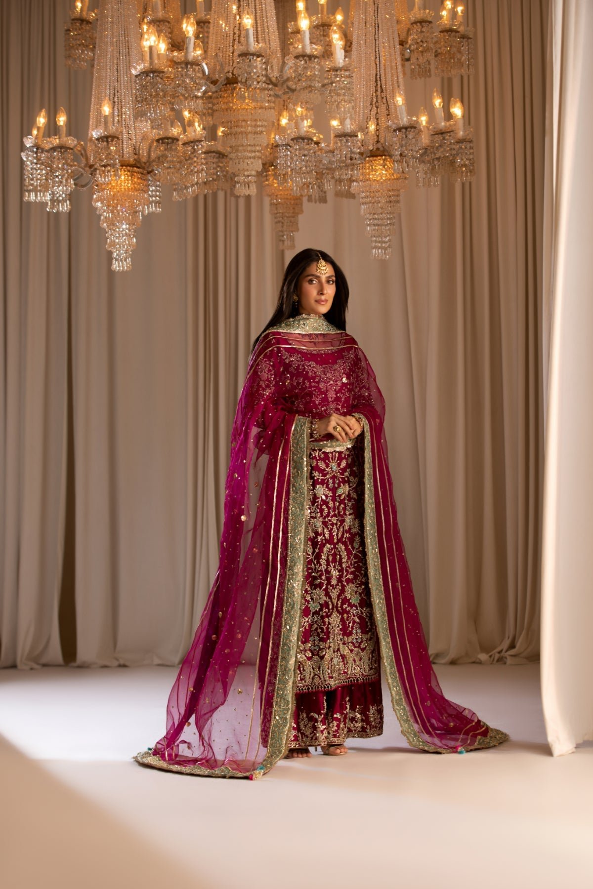 Republic Womens Wear Tabeer Embroidered Organza Party Wear Suit - Designer Photoshoot Gallery Angle 8 | IQNAZ Couture