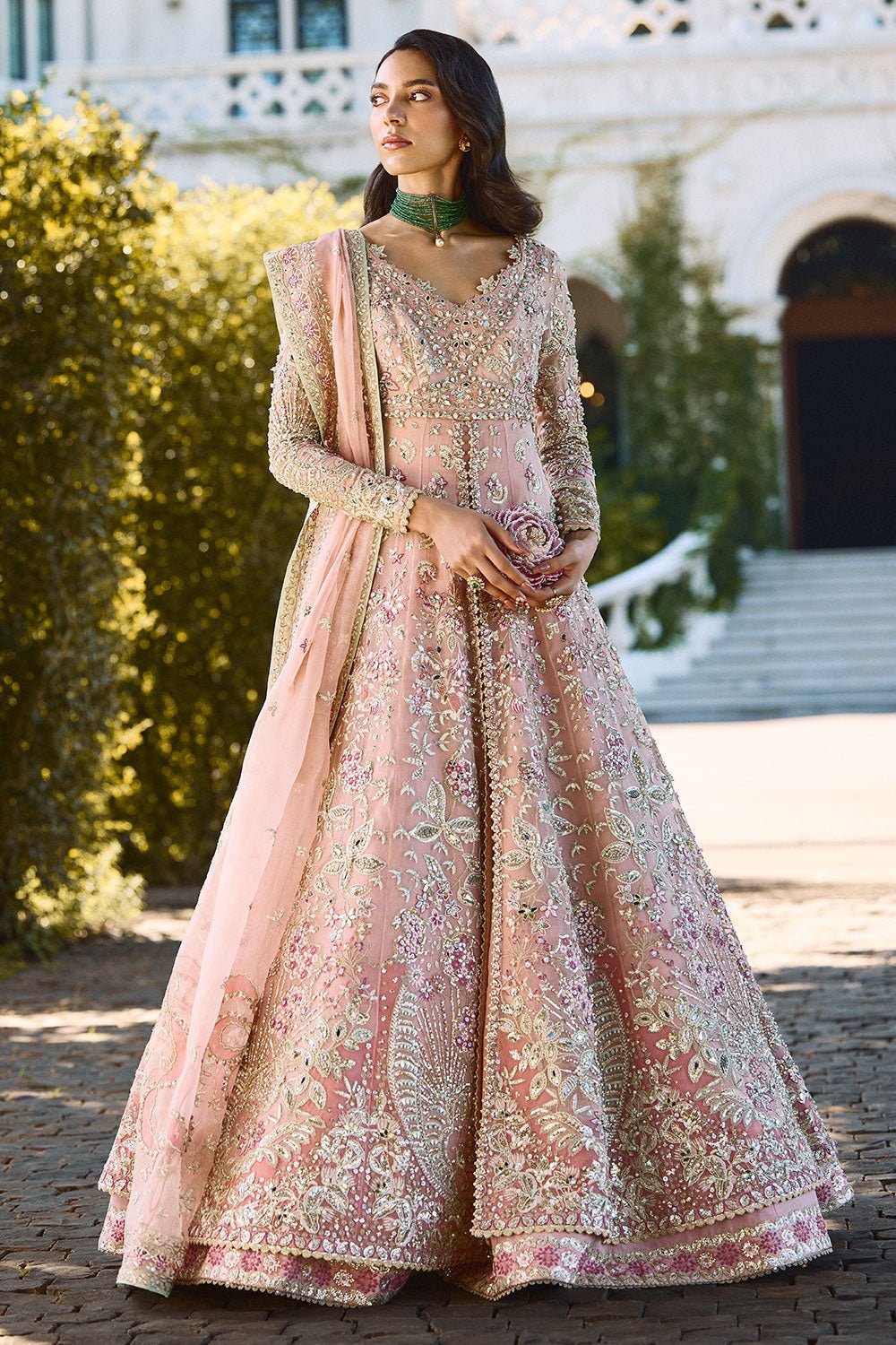 Soraya Florencea Hand Embellished Organza Party Wear Suit - Embroidered Back & Daman Silhouette Detailing | IQNAZ