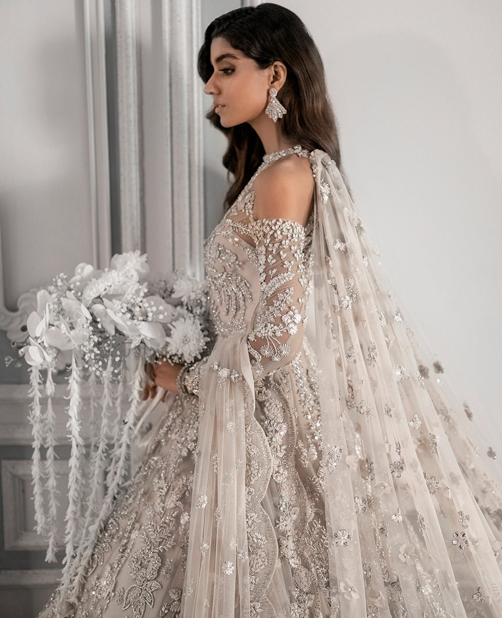 Republic Womens Wear E-52 Hand Embellished Net Bridal Maxi - Designer Photoshoot Gallery Angle 7 | IQNAZ Couture