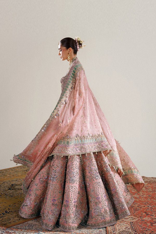 Suffuse Iris Couture Zaleh Hand Embellished Organza Party Wear Suit - Matching Bottom & Trouser Fabric Details | IQNAZ