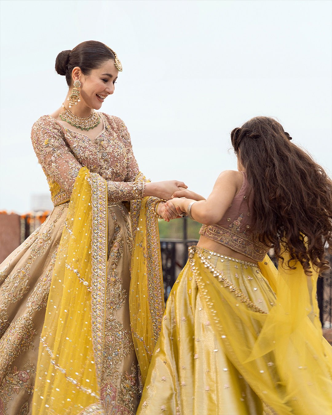 Faiza Saqlain Mahveen Hand Embellished Organza Party Wear Suit - Matching Bottom & Trouser Fabric Details | IQNAZ