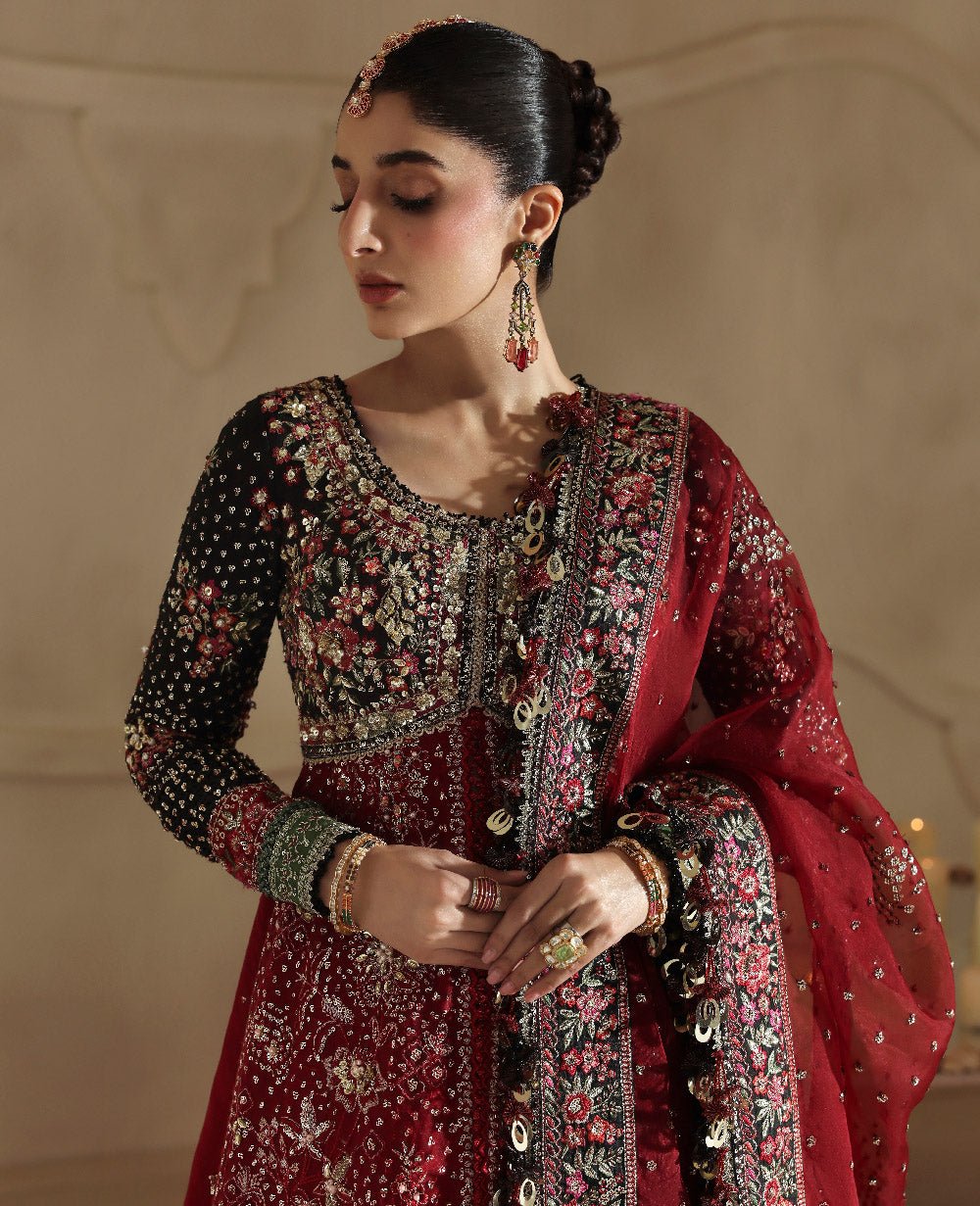 Republic Womens Wear Lucienne Embroidered Organza Party Wear Suit - Four-Sided Embroidered Dupatta & Pallu Border | IQNAZ