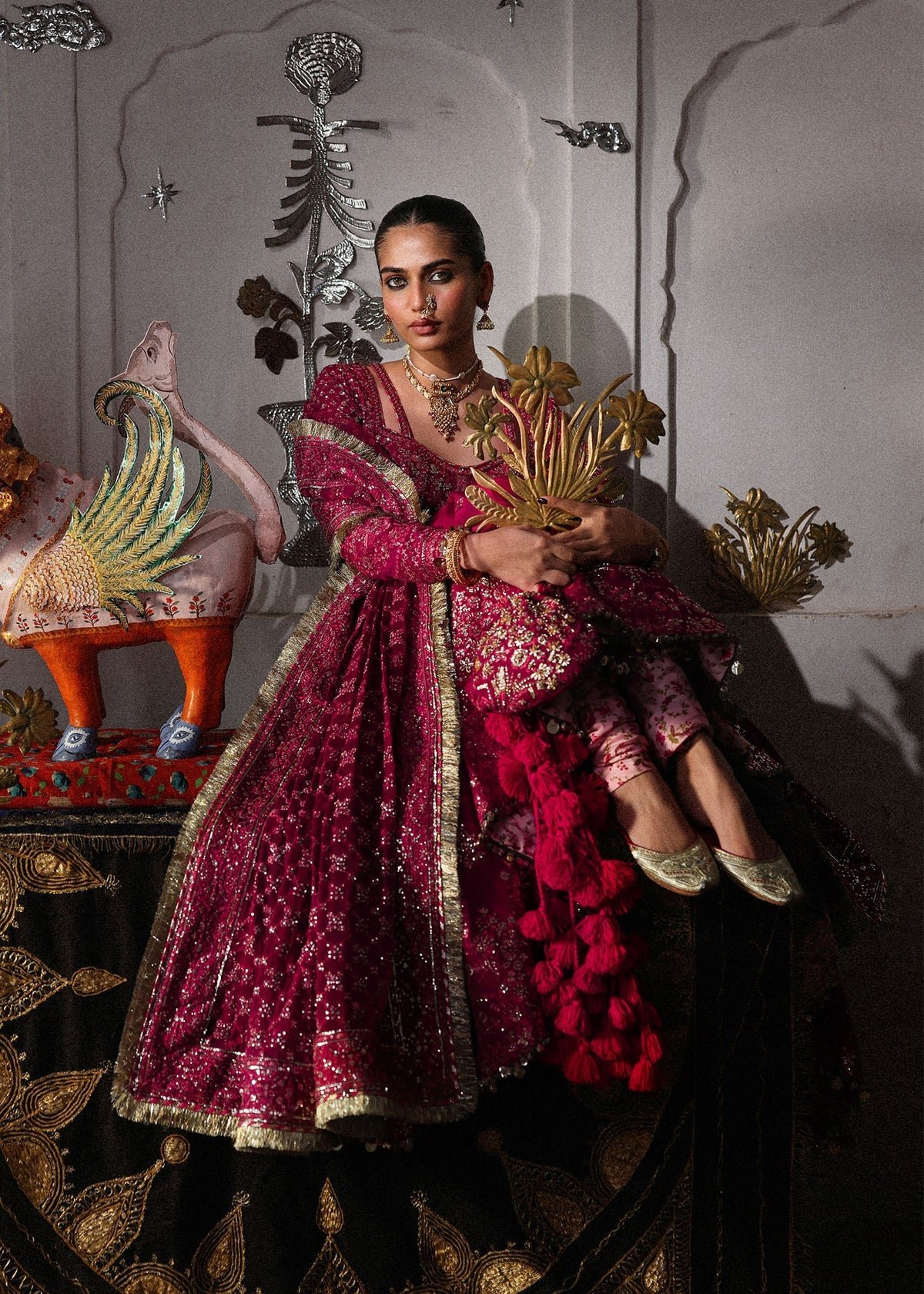 Hussain Rehar Gul Hand Embellished Organza Party Wear Suit – Photoshoot Angle 6 Hussain Rehar Gul Hand Embellished Organza Party Wear Suit - Designer Photoshoot Gallery Angle 6 | IQNAZ Couture