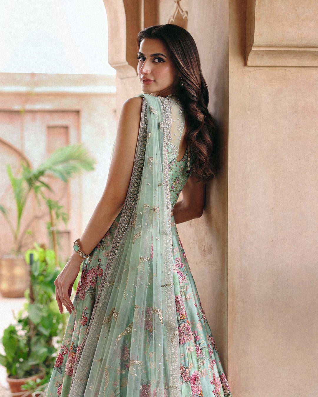 Faiza Saqlain Rosabelle Hand Embellished Organza Party Wear Suit – Photoshoot Angle 7 Faiza Saqlain Rosabelle Hand Embellished Organza Party Wear Suit - Designer Photoshoot Gallery Angle 7 | IQNAZ Couture
