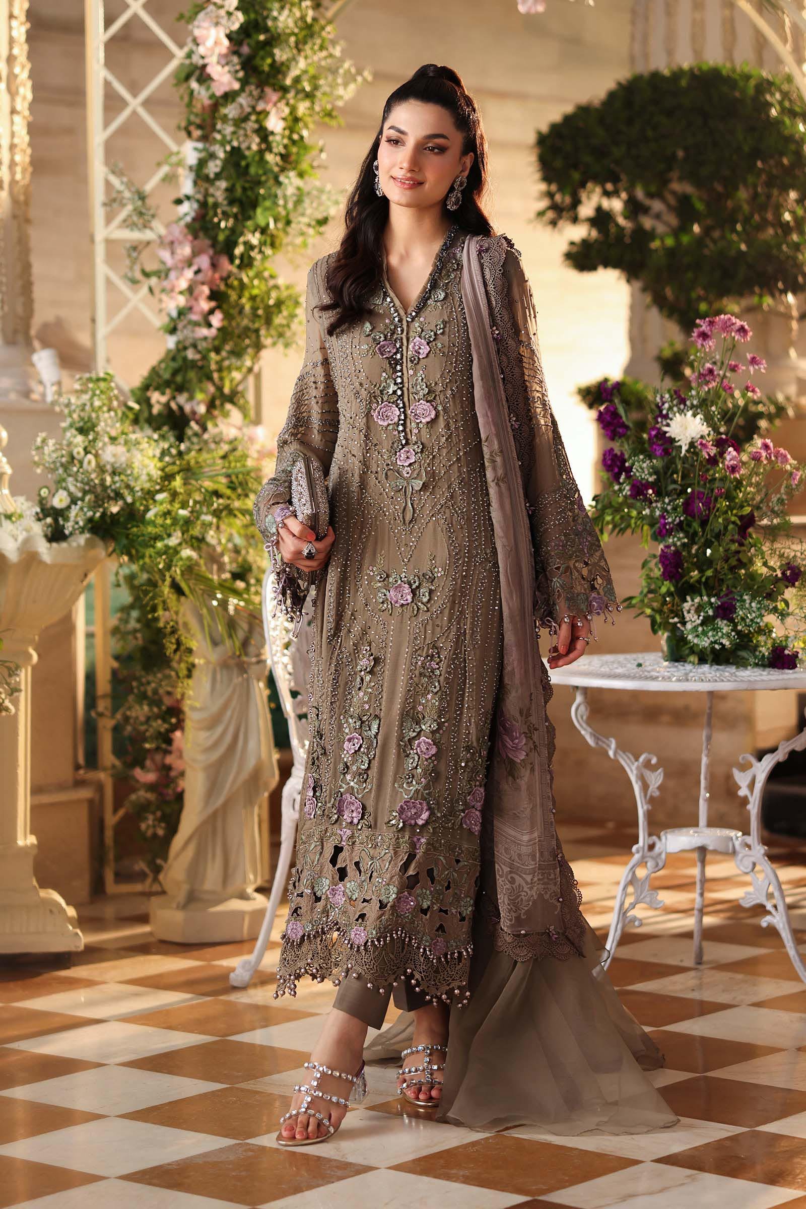 Maria B Embroidered Chiffon Party Wear Suit - Designer Photoshoot Gallery Angle 6 | IQNAZ Couture
