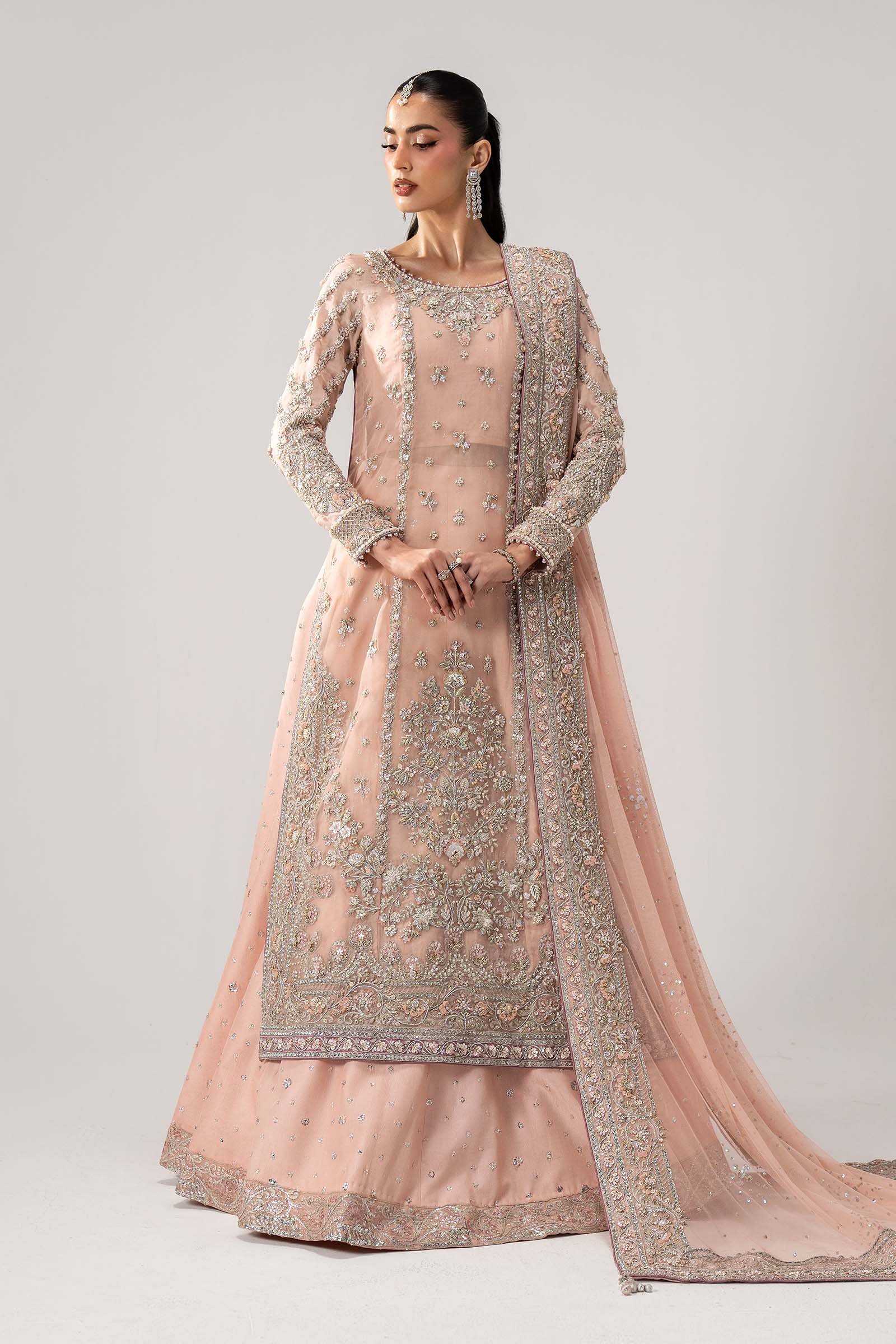 Maria B Hand Embellished Organza Party Wear Suit – Dupatta & Border Detailing Maria B Hand Embellished Organza Party Wear Suit - Four-Sided Embroidered Dupatta & Pallu Border | IQNAZ