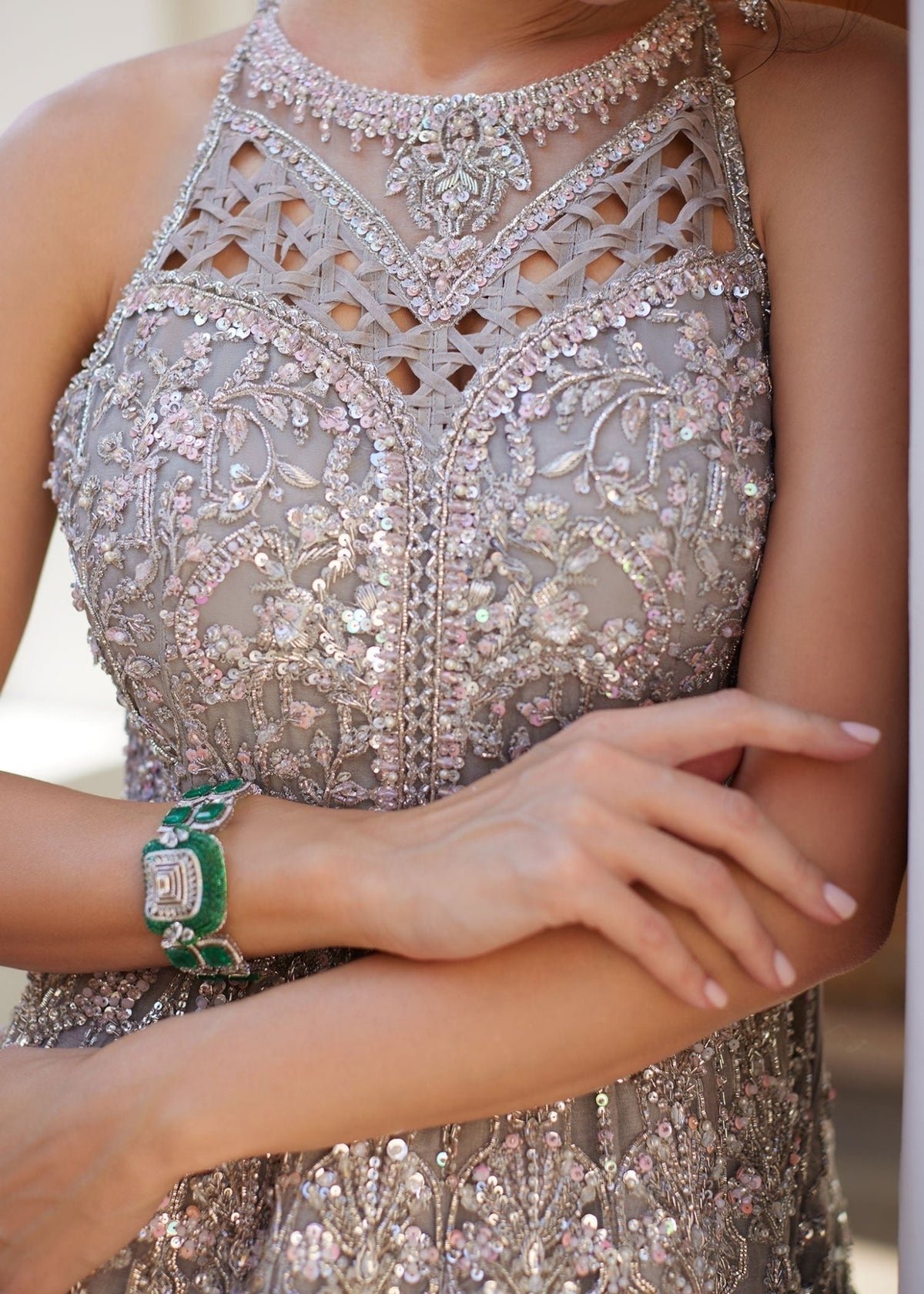 Kanwal Malik Hand Embellished Organza Party Wear Suit - Designer Photoshoot Gallery Angle 9 | IQNAZ Couture
