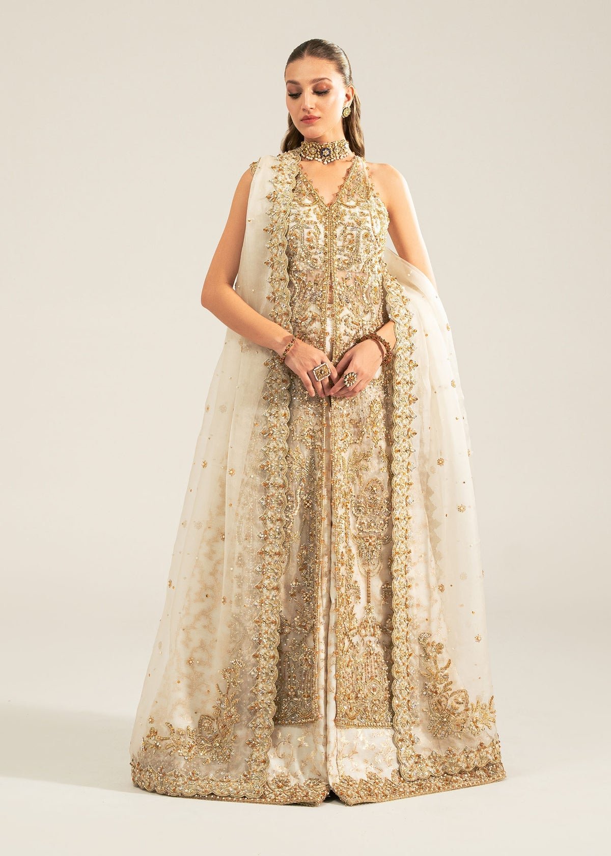 Kanwal Malik Nisha Embroidered Organza Party Wear Suit – Photoshoot Angle 6 Kanwal Malik Nisha Embroidered Organza Party Wear Suit - Designer Photoshoot Gallery Angle 6 | IQNAZ Couture
