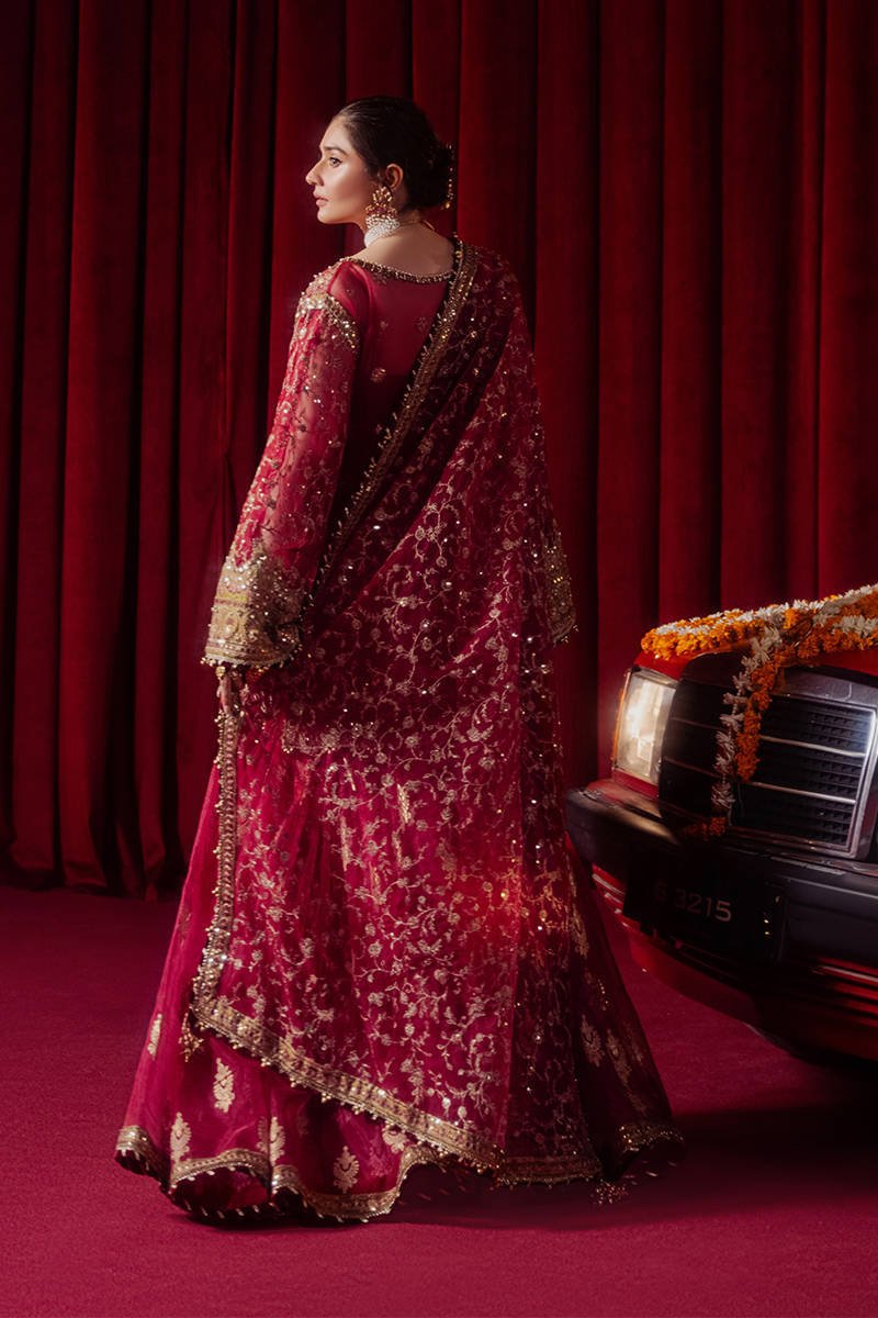 Republic Womens Wear Ela Hand Embellished Organza Party Wear Gharara – Embroidery & Handwork Detail Republic Womens Wear Ela Hand Embellished Organza Party Wear Gharara - Close-Up Hand Embellishment Tilla & Pearl Work | IQNAZ