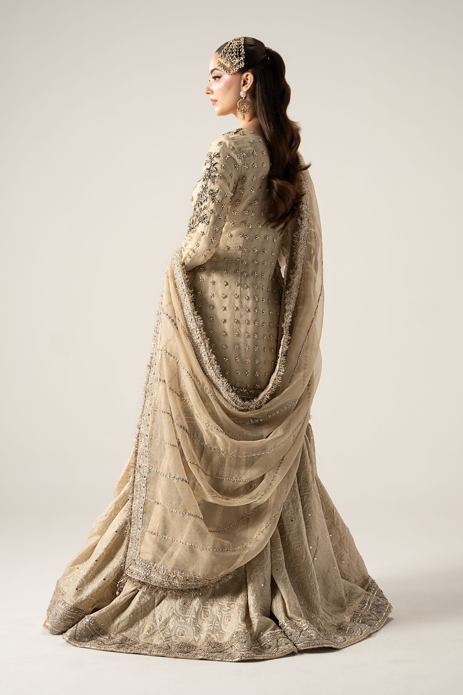 Maria B Hand Embellished Silk Party Wear Suit - Designer Photoshoot Gallery Angle 18 | IQNAZ Couture