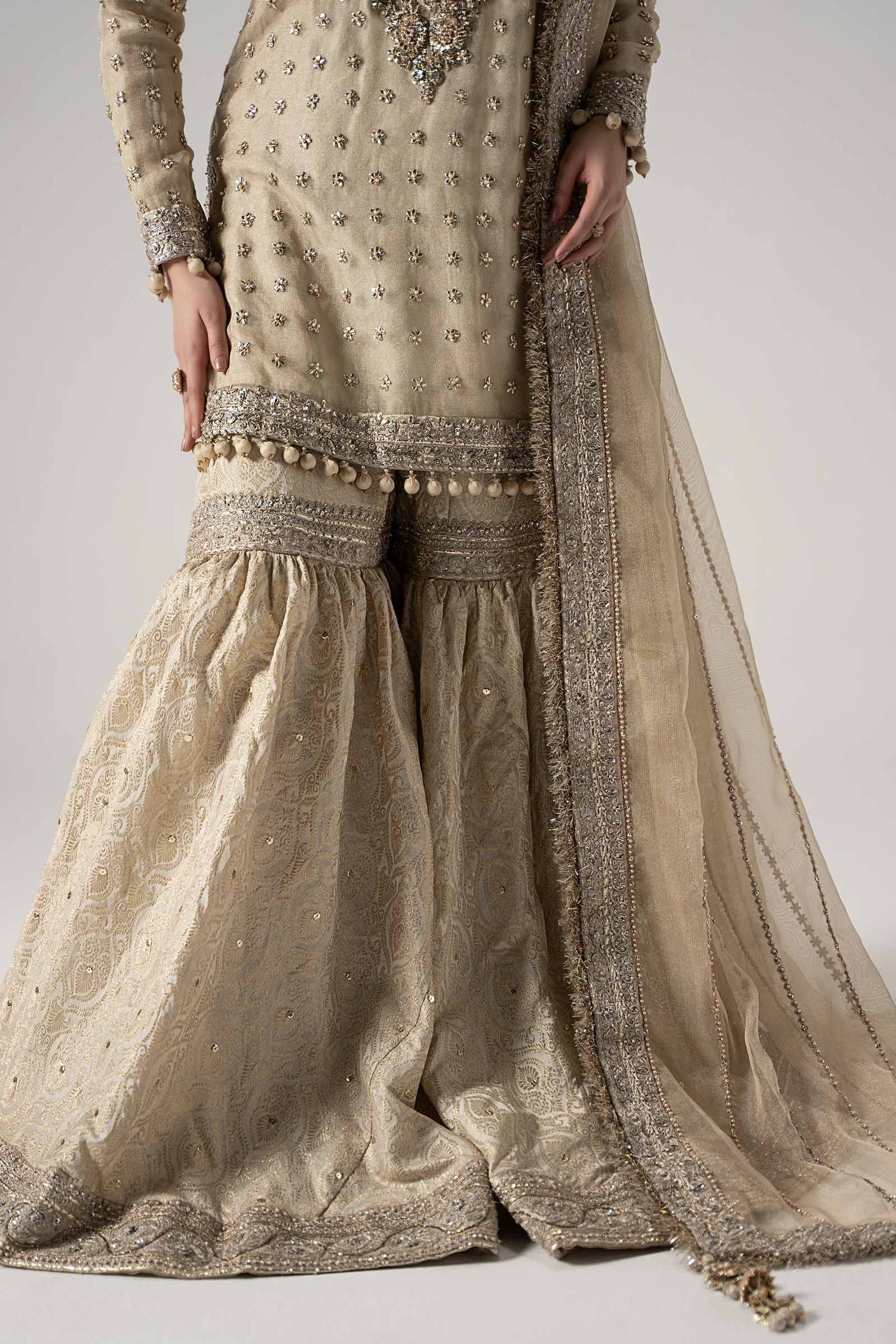 Maria B Hand Embellished Silk Party Wear Suit - Designer Photoshoot Gallery Angle 12 | IQNAZ Couture