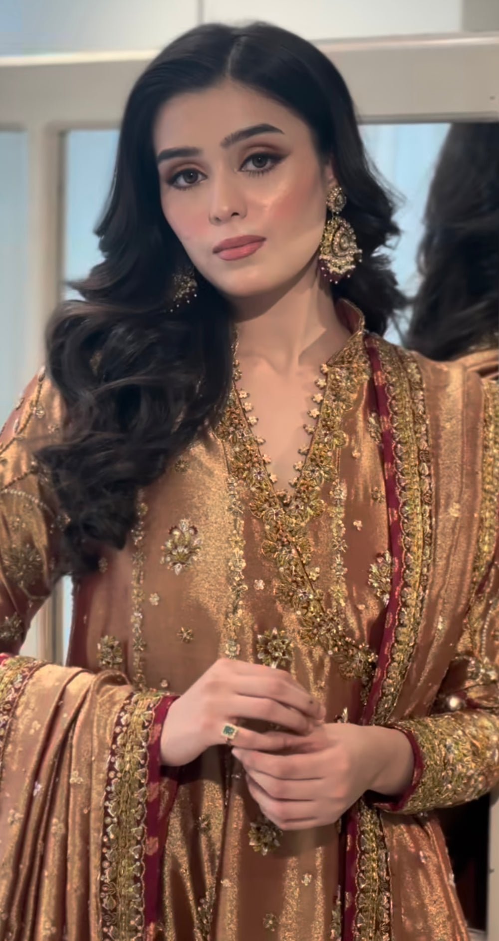 Haris Shakeel Hand Embellished Organza Party Wear Suit - Four-Sided Embroidered Dupatta & Pallu Border | IQNAZ