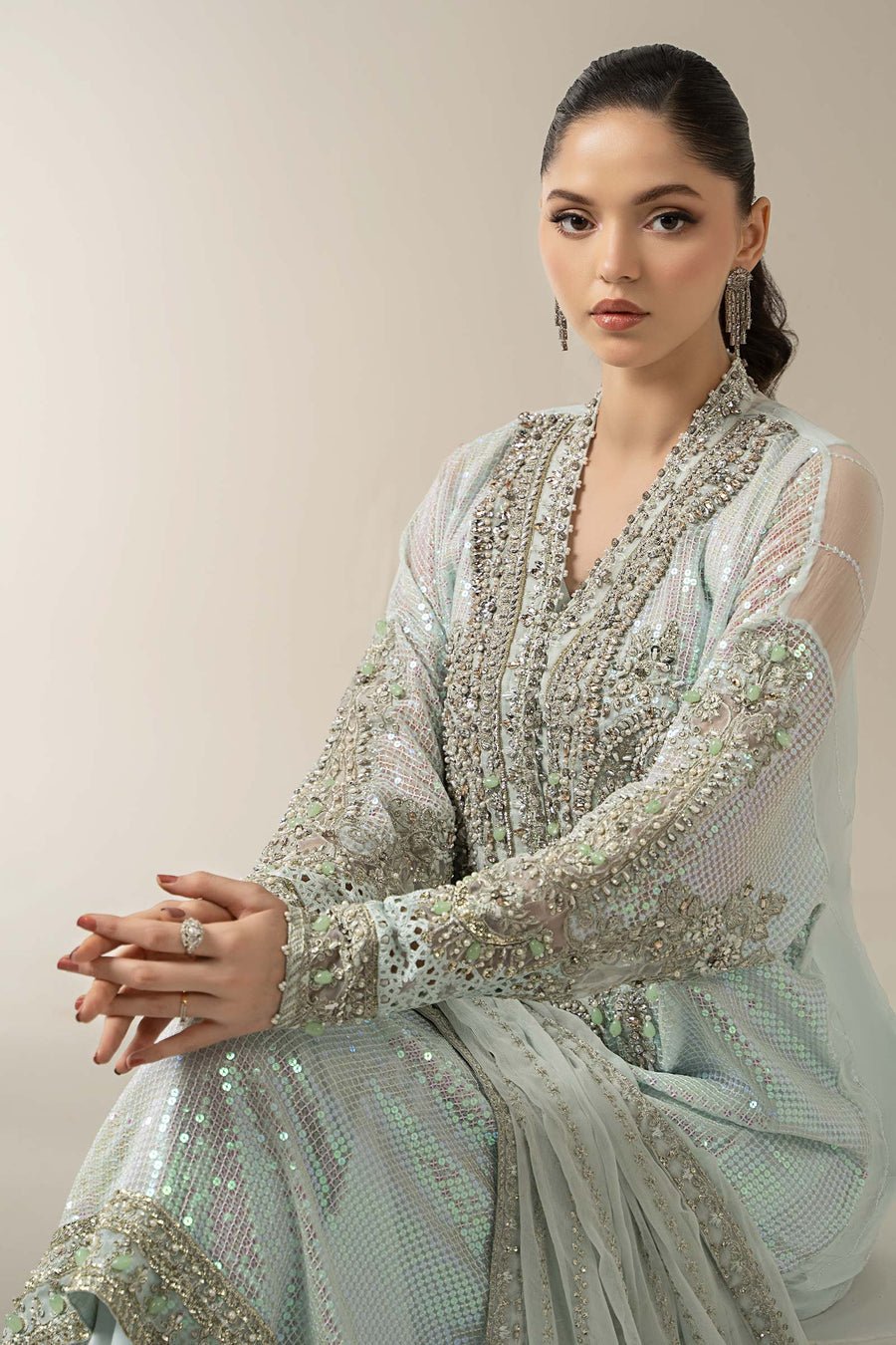 Maria B BD-3005 Embroidered Chiffon Party Wear Suit – Dupatta & Border Detailing Maria B BD-3005 Embroidered Chiffon Party Wear Suit - Four-Sided Embroidered Dupatta & Pallu Border | IQNAZ