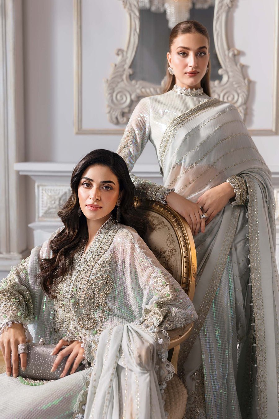 Maria B BD-3005 Embroidered Chiffon Party Wear Suit – Photoshoot Angle 14 Maria B BD-3005 Embroidered Chiffon Party Wear Suit - Designer Photoshoot Gallery Angle 14 | IQNAZ Couture