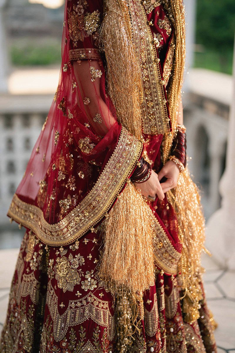 Mohsin Naveed Ranjha Bia Jaan Hand Embellished Organza Party Wear Suit - Designer Photoshoot Gallery Angle 9 | IQNAZ Couture