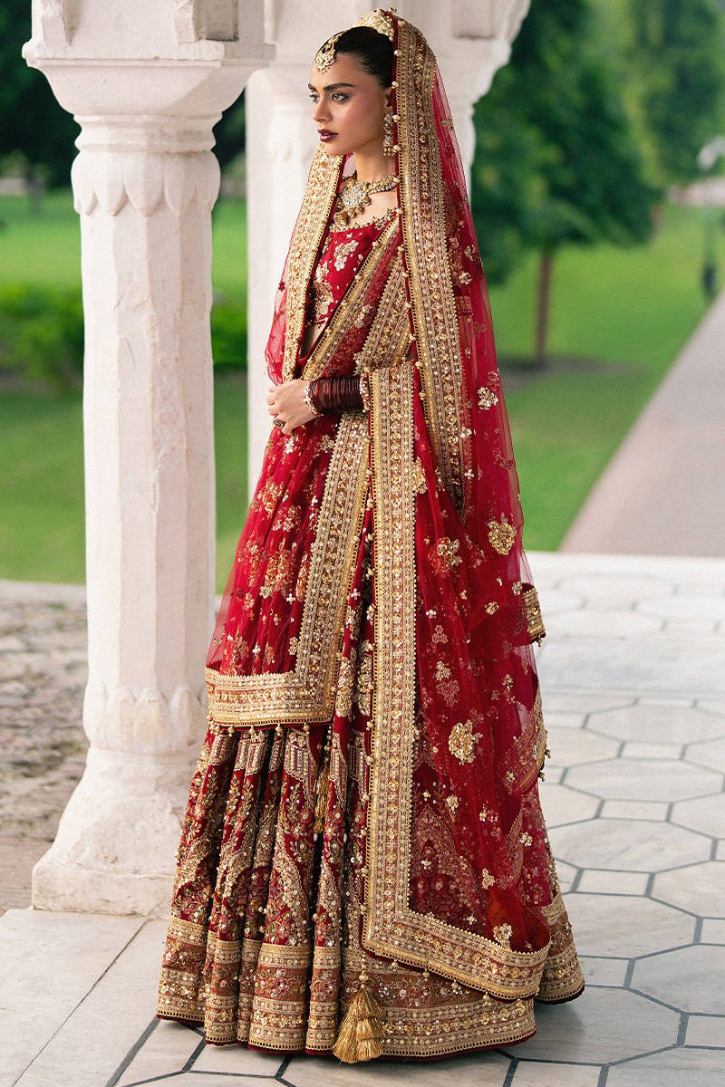 Mohsin Naveed Ranjha Bia Jaan Hand Embellished Organza Party Wear Suit - Matching Bottom & Trouser Fabric Details | IQNAZ