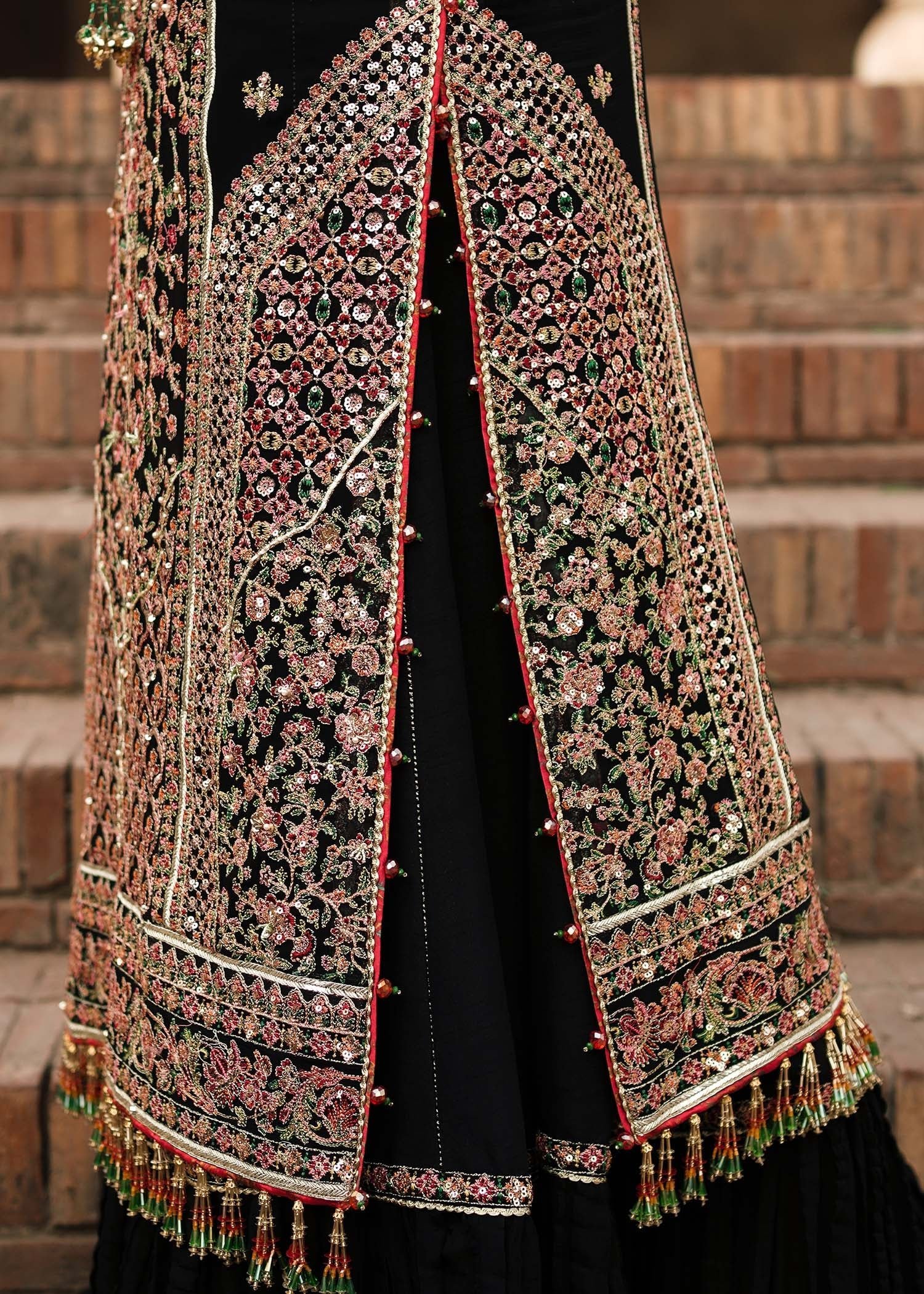 Hussain Rehar Embroidered Chiffon Party Wear Suit - Designer Photoshoot Gallery Angle 7 | IQNAZ Couture