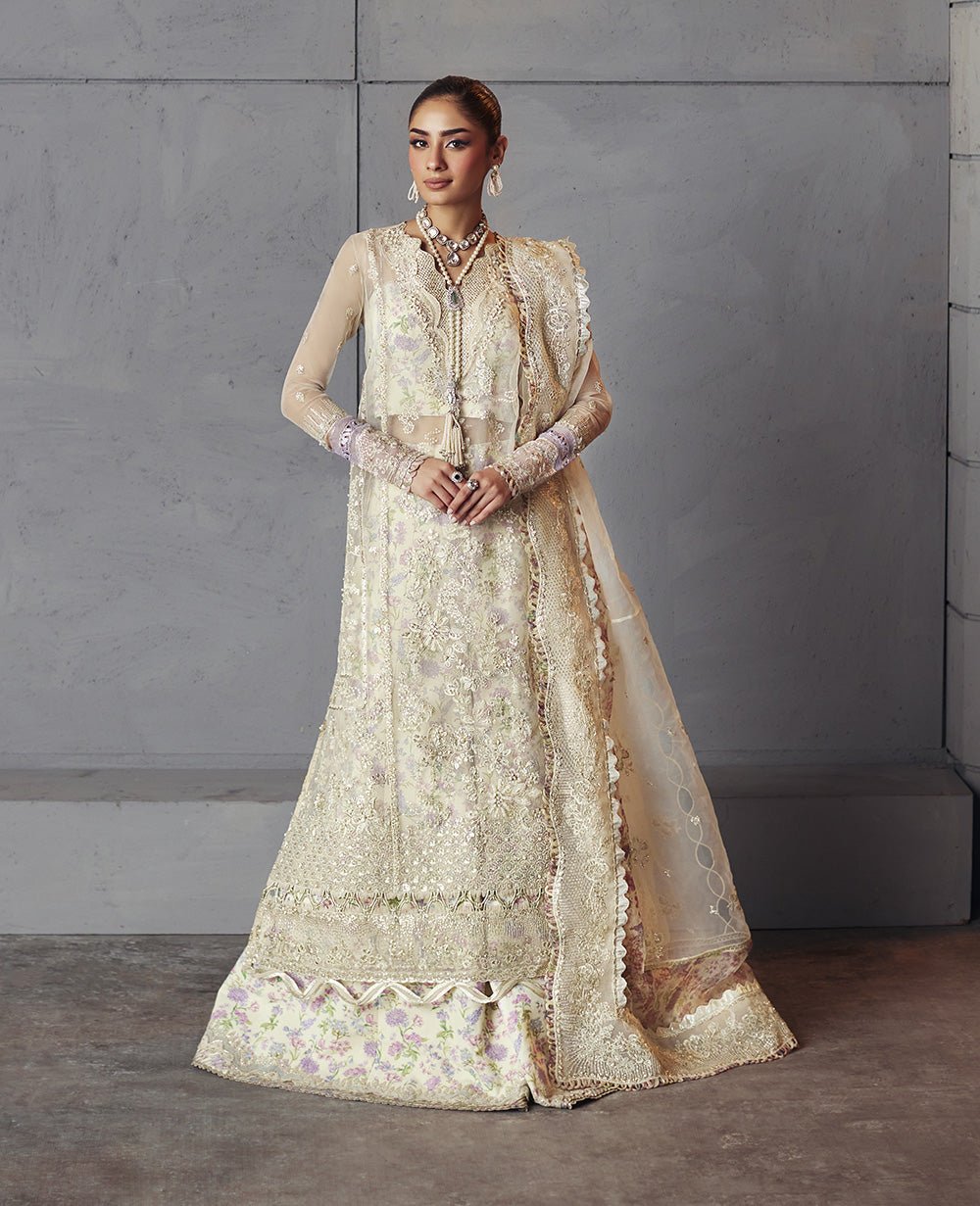 Republic Womens Wear Edera Hand Embellished Organza Party Wear Suit – Model Front View Republic Womens Wear Edera Hand Embellished Organza Party Wear Suit - Model Front Look | Pakistani Designer Replica Wholesale | IQNAZ