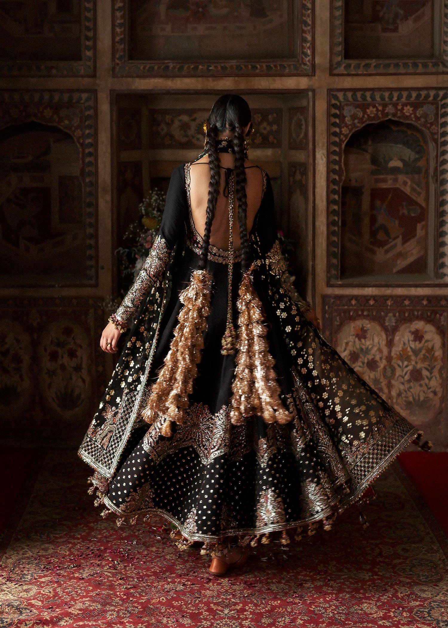 Hussain Rehar Embroidered Chiffon Party Wear Suit - Four-Sided Embroidered Dupatta & Pallu Border | IQNAZ