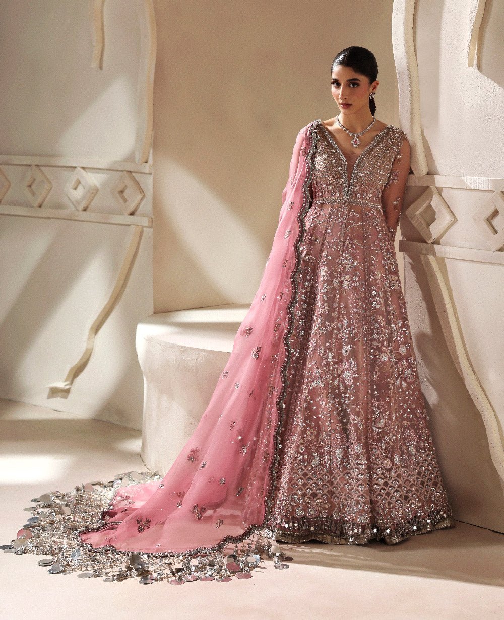 Republic Womens Wear Juliane Embroidered Organza Party Wear Suit - Model Front Look | Pakistani Designer Replica Wholesale | IQNAZ