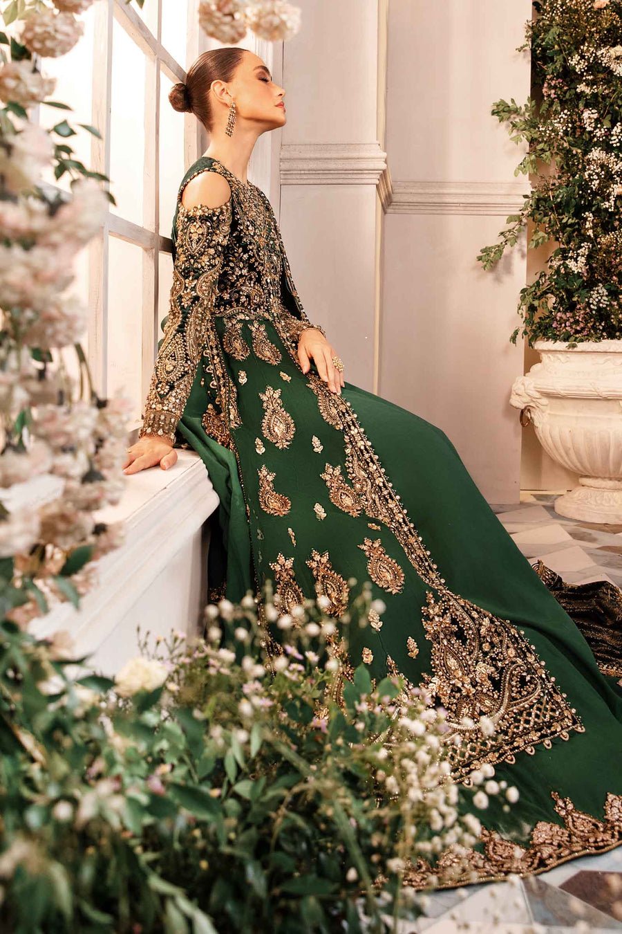 Maria B BD-2904 Hand Embellished Organza Party Wear Suit - Designer Photoshoot Gallery Angle 11 | IQNAZ Couture