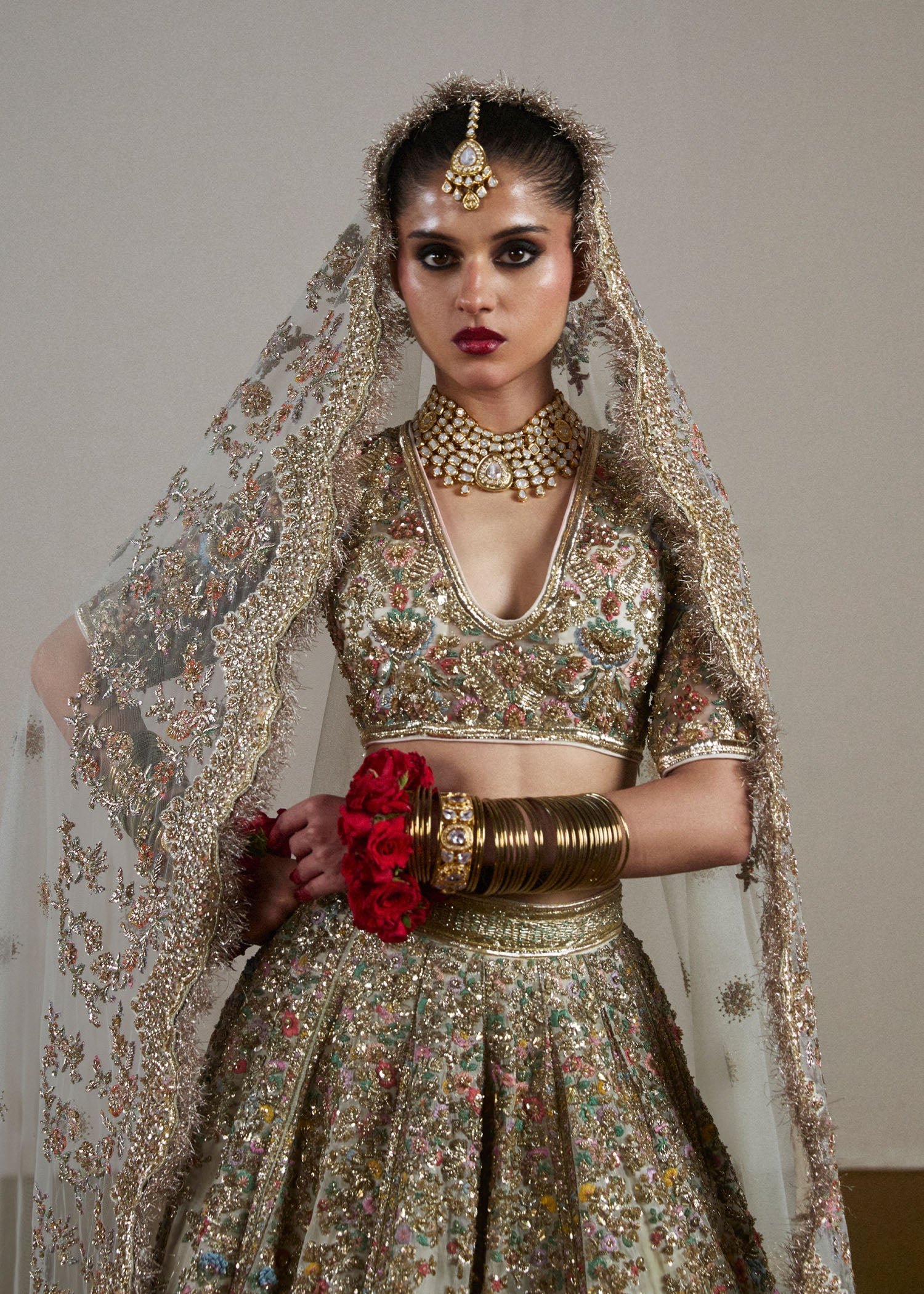 Maria B Sawara Hand Embellished Organza Party Wear Suit – Back View & Silhouette Maria B Sawara Hand Embellished Organza Party Wear Suit - Embroidered Back & Daman Silhouette Detailing | IQNAZ