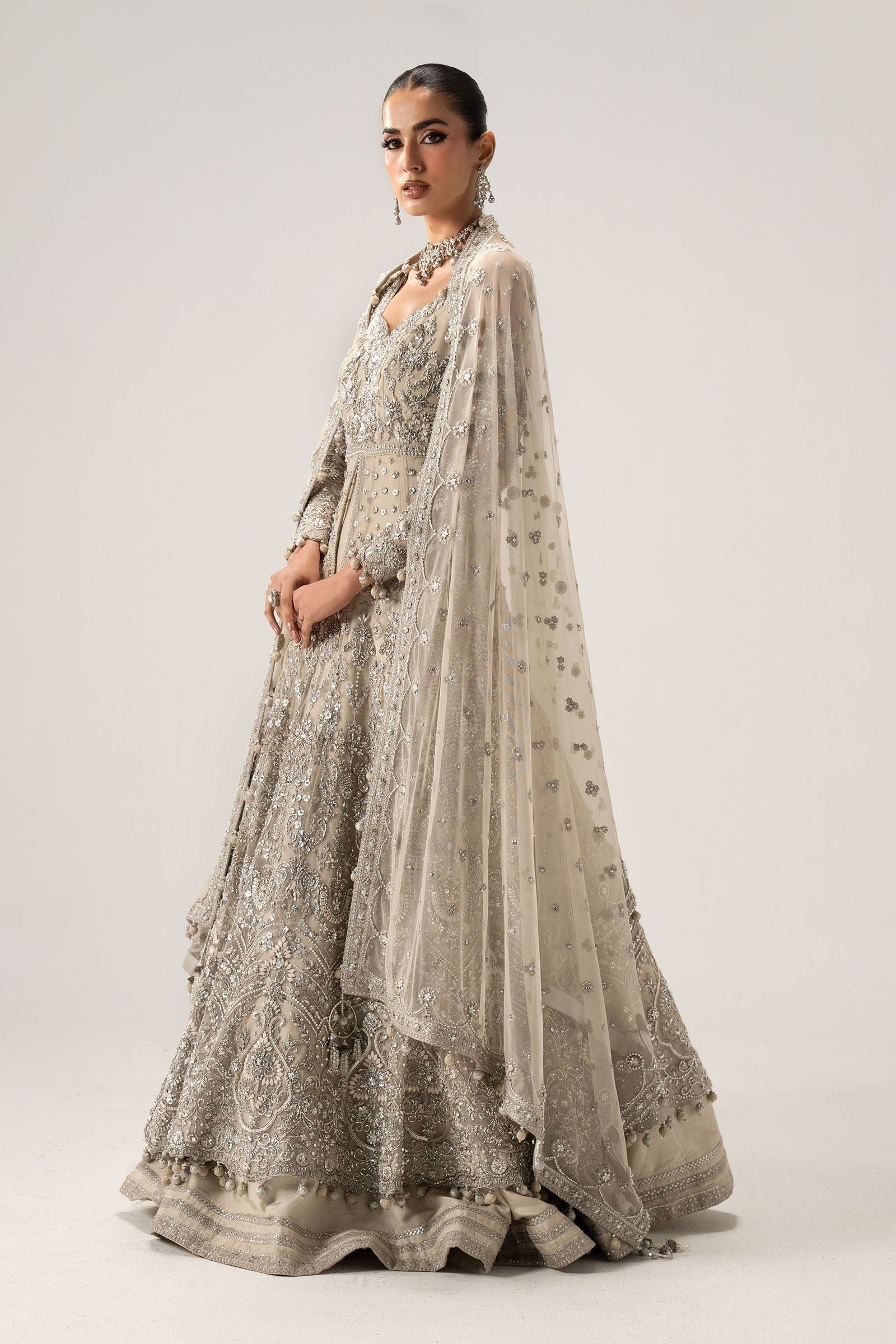 Maria B Elaria Hand Embellished Organza Party Wear Maxi – Photoshoot Angle 11 Maria B Elaria Hand Embellished Organza Party Wear Maxi - Designer Photoshoot Gallery Angle 11 | IQNAZ Couture