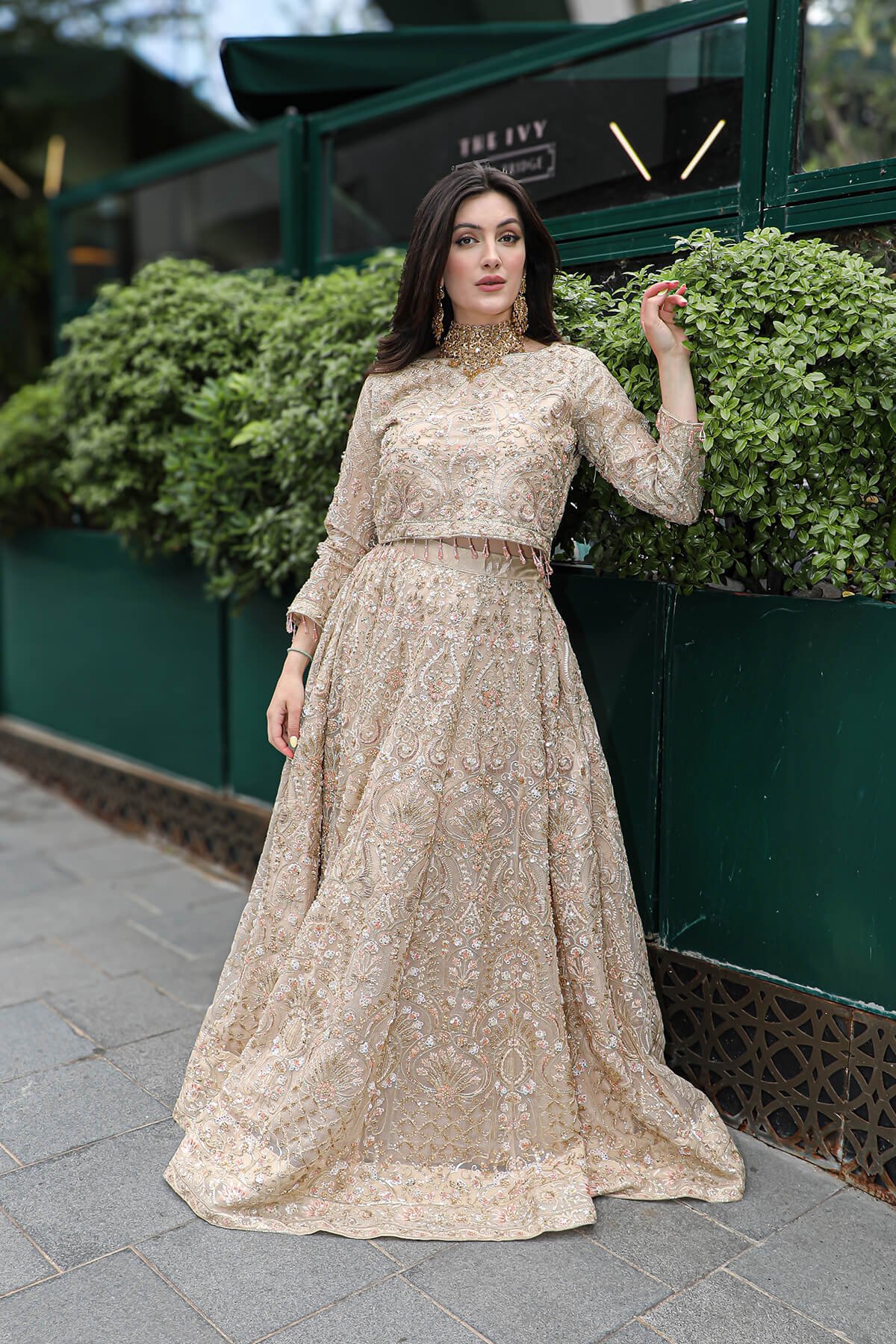 Mohsin Naveed Ranjha Emran Kaxhif Hand Embellished Organza Party Wear Suit – Embroidery & Handwork Detail Mohsin Naveed Ranjha Emran Kaxhif Hand Embellished Organza Party Wear Suit - Close-Up Hand Embellishment Tilla & Pearl Work | IQNAZ