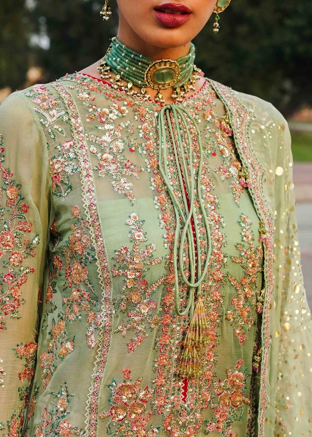 Hussain Rehar Hand Embellished Chiffon Party Wear Suit – Photoshoot Angle 6 Hussain Rehar Hand Embellished Chiffon Party Wear Suit - Designer Photoshoot Gallery Angle 6 | IQNAZ Couture
