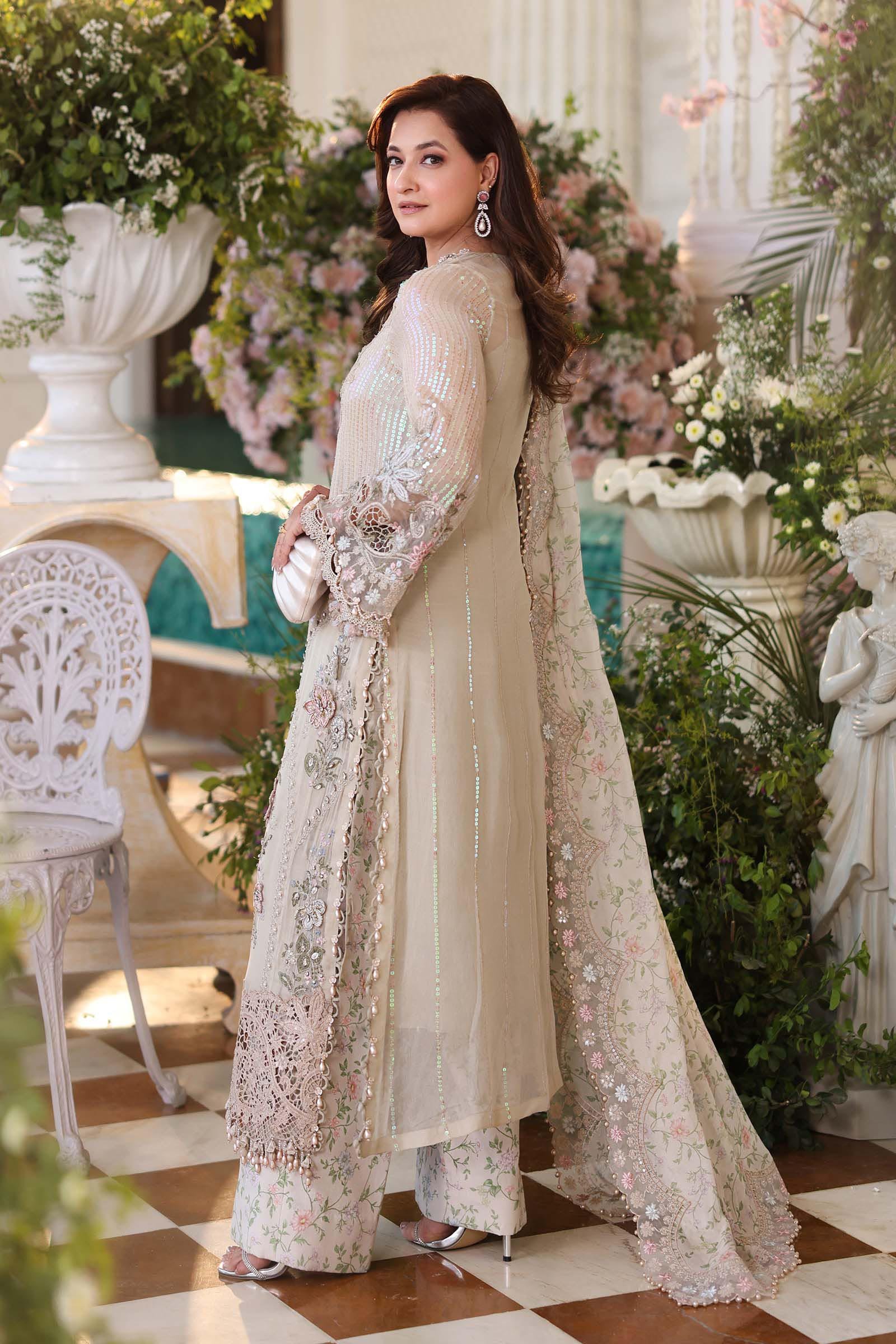 Maria B Luxury Embroidered Chiffon Party Wear Suit – Photoshoot Angle 11 Maria B Luxury Embroidered Chiffon Party Wear Suit - Designer Photoshoot Gallery Angle 11 | IQNAZ Couture