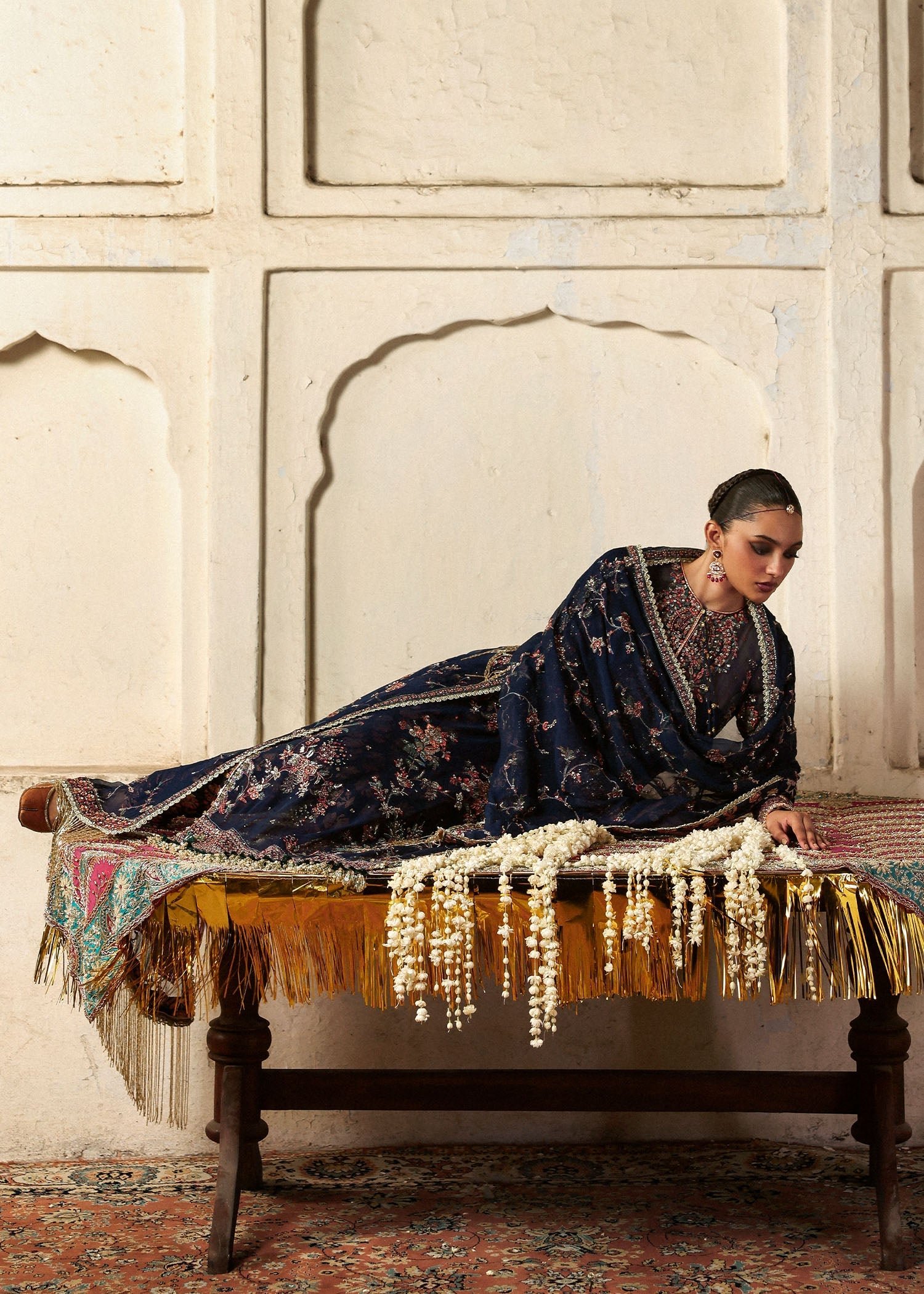 Hussain Rehar Embroidered Chiffon Party Wear Suit - Designer Photoshoot Gallery Angle 6 | IQNAZ Couture