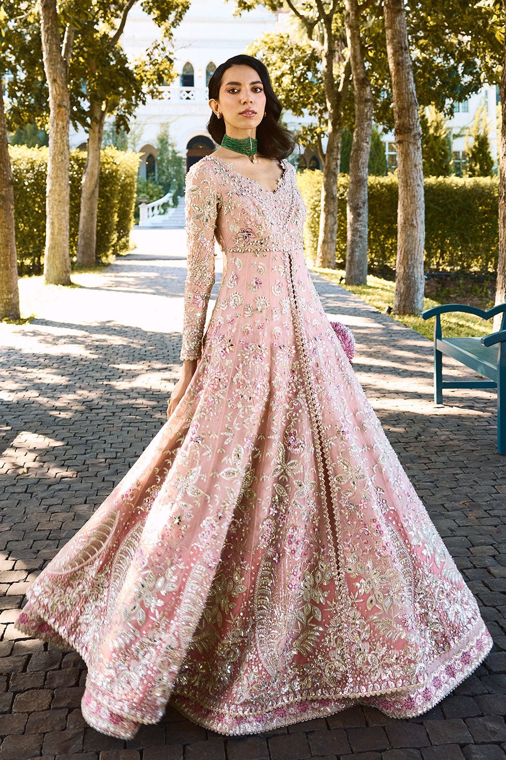 Soraya Florencea Hand Embellished Organza Party Wear Suit - Four-Sided Embroidered Dupatta & Pallu Border | IQNAZ