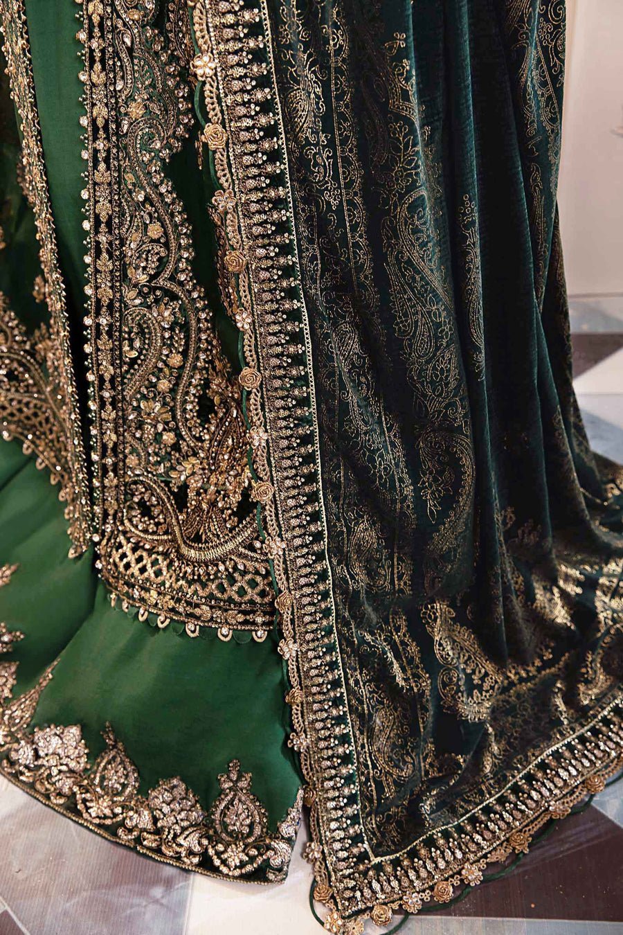 Maria B BD-2904 Hand Embellished Organza Party Wear Suit - Designer Photoshoot Gallery Angle 7 | IQNAZ Couture
