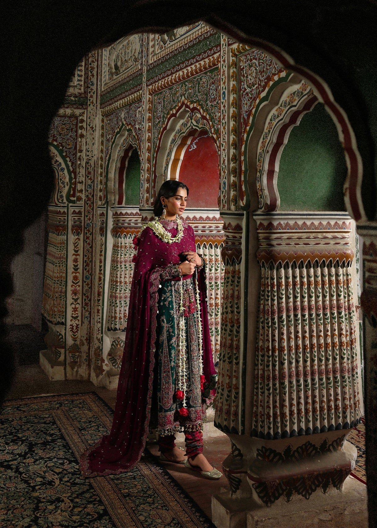 Hussain Rehar Embroidered Chiffon Party Wear Suit - Designer Photoshoot Gallery Angle 6 | IQNAZ Couture