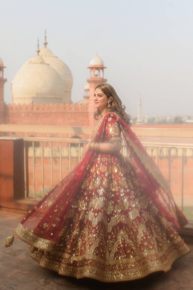 Mohsin Naveed Ranjha Bia Jaan Hand Embellished Organza Party Wear Suit - Designer Photoshoot Gallery Angle 14 | IQNAZ Couture
