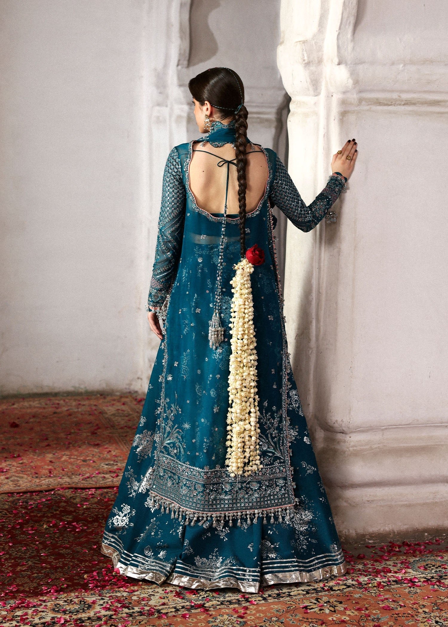 Hussain Rehar Embroidered Organza Party Wear Suit – Photoshoot Angle 6 Hussain Rehar Embroidered Organza Party Wear Suit - Designer Photoshoot Gallery Angle 6 | IQNAZ Couture