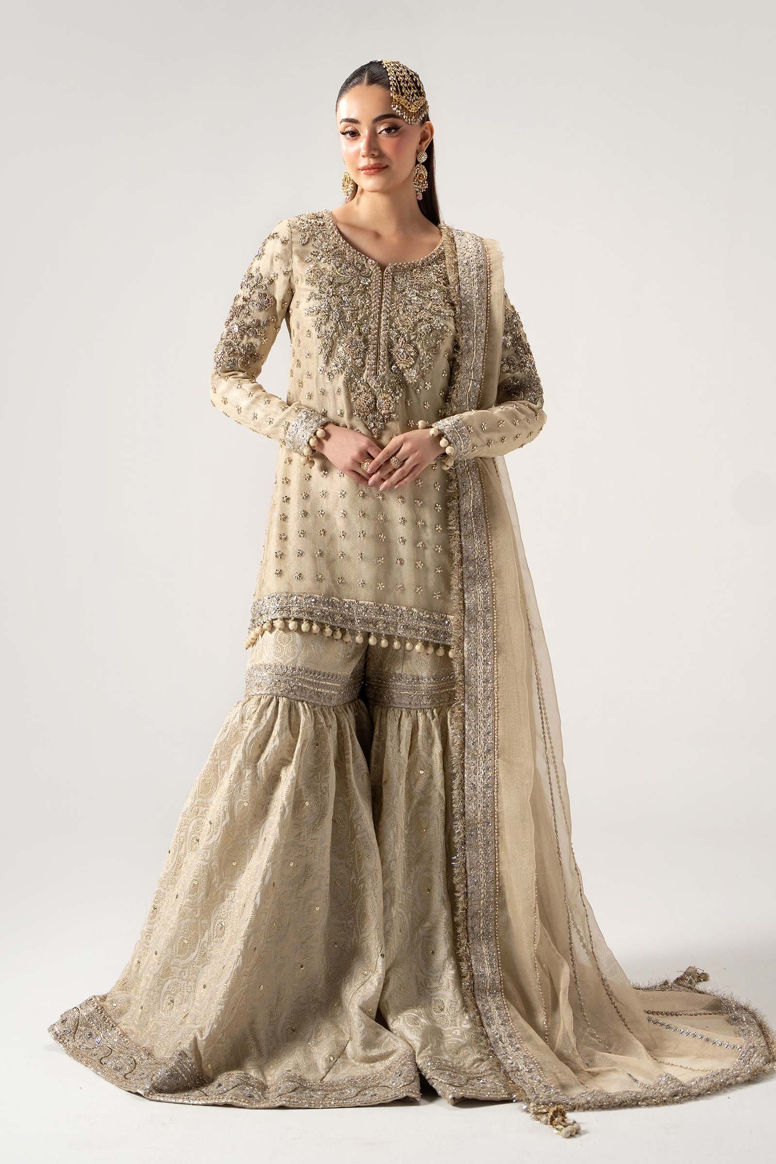 Maria B Hand Embellished Silk Party Wear Suit - Designer Photoshoot Gallery Angle 10 | IQNAZ Couture
