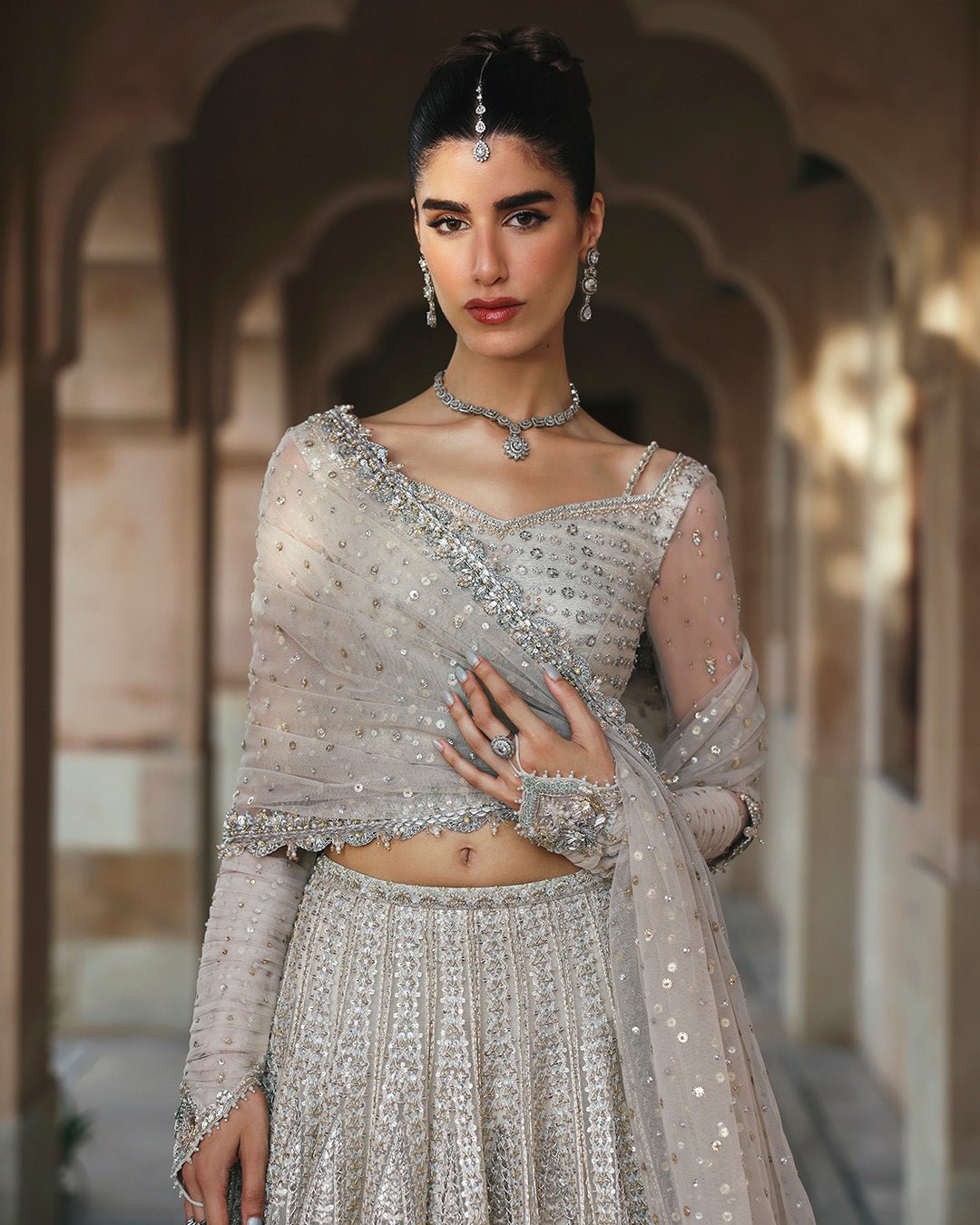 Faiza Saqlain Cammi Hand Embellished Net Bridal Maxi – Trouser & Bottom Fabric Faiza Saqlain Cammi Hand Embellished Net Bridal Maxi - Matching Bottom & Trouser Fabric Details | IQNAZ