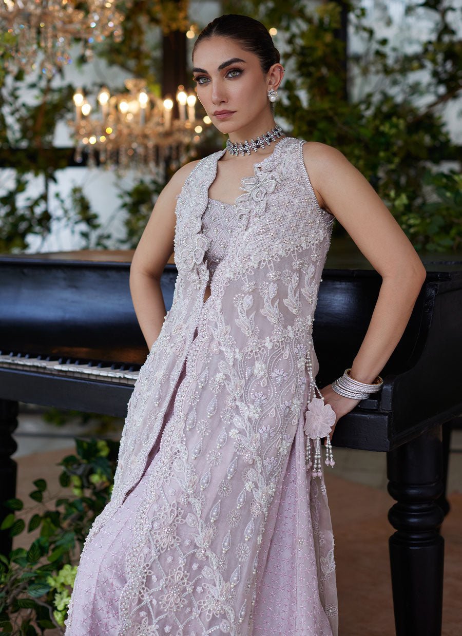 Farah Talib Aziz Hand Embellished Silk Party Wear Suit – Dupatta & Border Detailing Farah Talib Aziz Hand Embellished Silk Party Wear Suit - Four-Sided Embroidered Dupatta & Pallu Border | IQNAZ