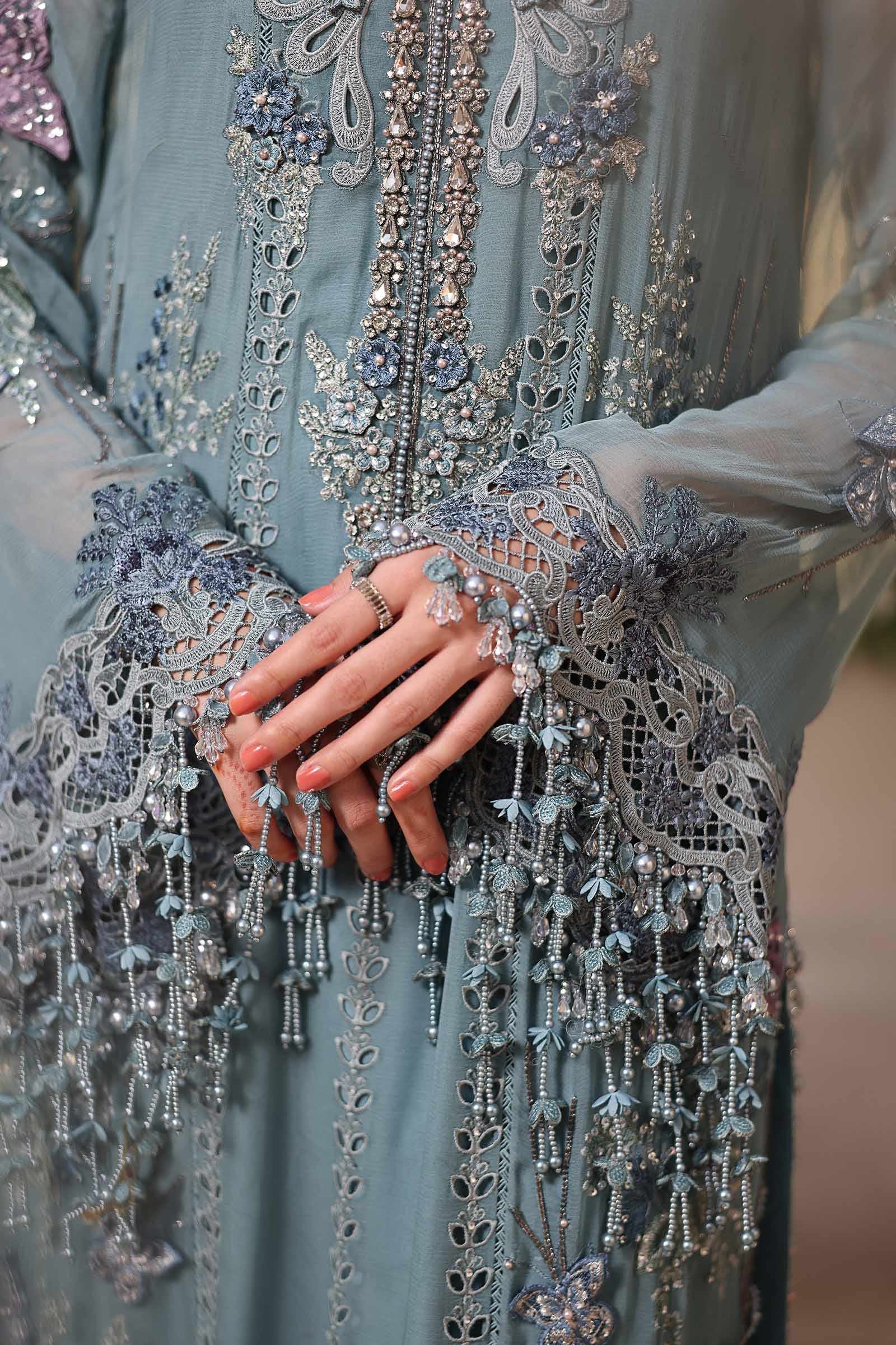Maria B Embroidered Chiffon Party Wear Suit – Photoshoot Angle 7 Maria B Embroidered Chiffon Party Wear Suit - Designer Photoshoot Gallery Angle 7 | IQNAZ Couture