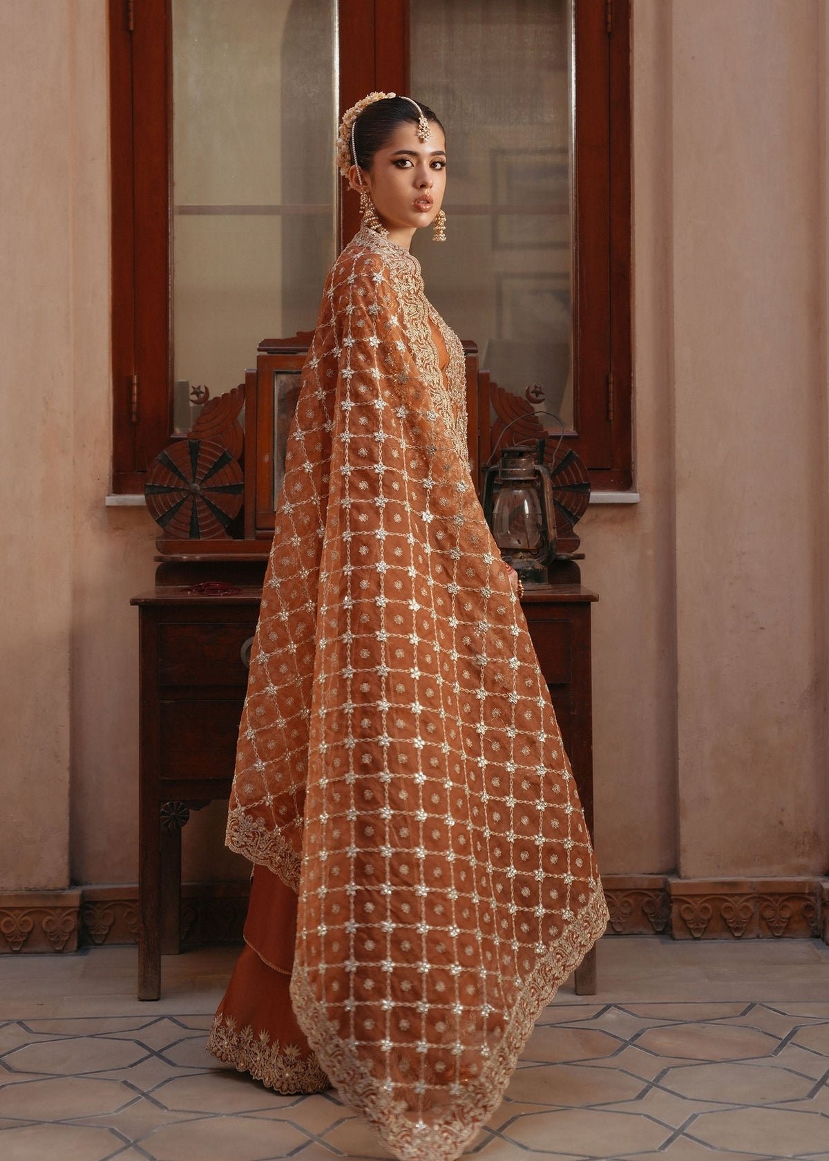 Kanwal Malik Zulekha Hand Embellished Organza Party Wear Suit - Four-Sided Embroidered Dupatta & Pallu Border | IQNAZ