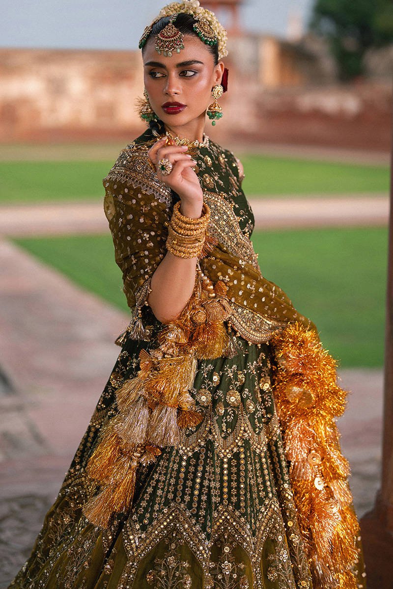 Mohsin Naveed Ranjha Afsana Hand Embellished Silk Party Wear Suit - Designer Photoshoot Gallery Angle 6 | IQNAZ Couture