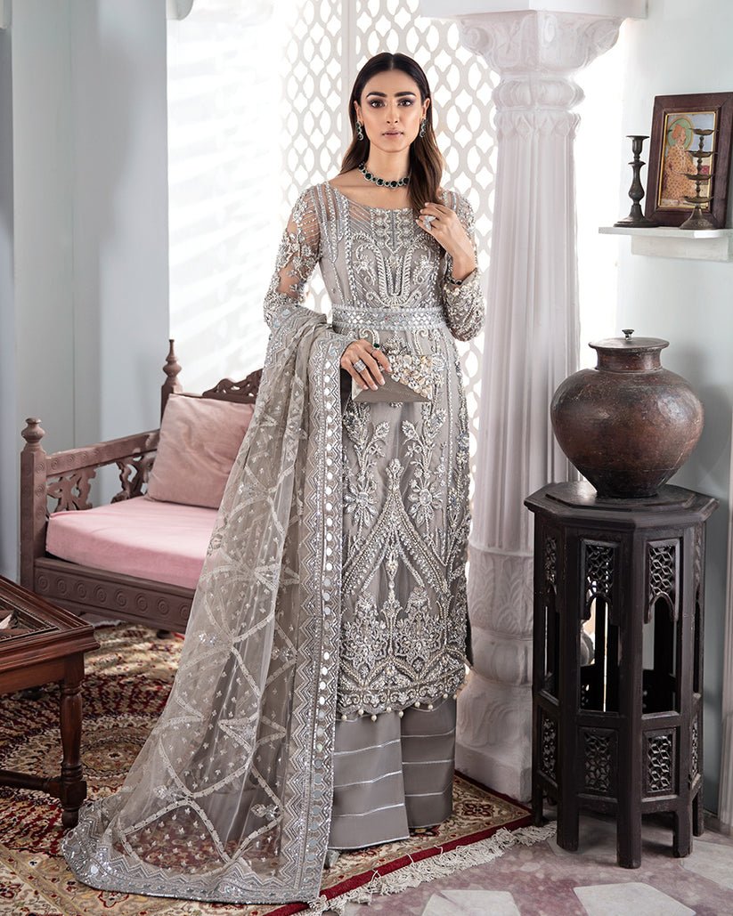 Gulaal Hand Embellished Organza Party Wear Suit - Embroidered Back & Daman Silhouette Detailing | IQNAZ
