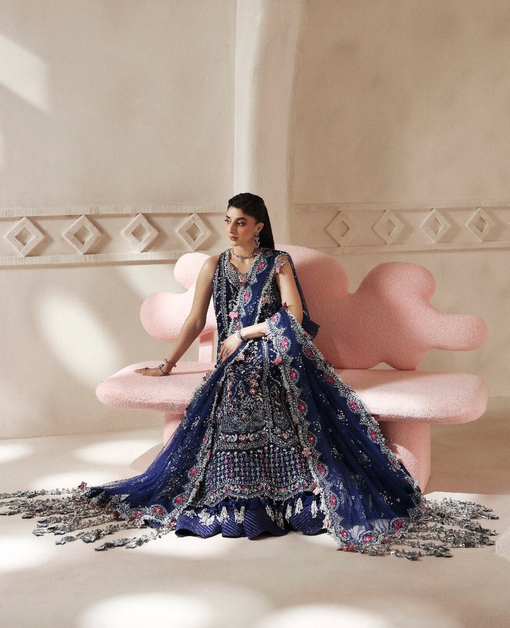 Republic Womens Wear Clarisse Embroidered Net Party Wear Suit – Dupatta & Border Detailing Republic Womens Wear Clarisse Embroidered Net Party Wear Suit - Four-Sided Embroidered Dupatta & Pallu Border | IQNAZ